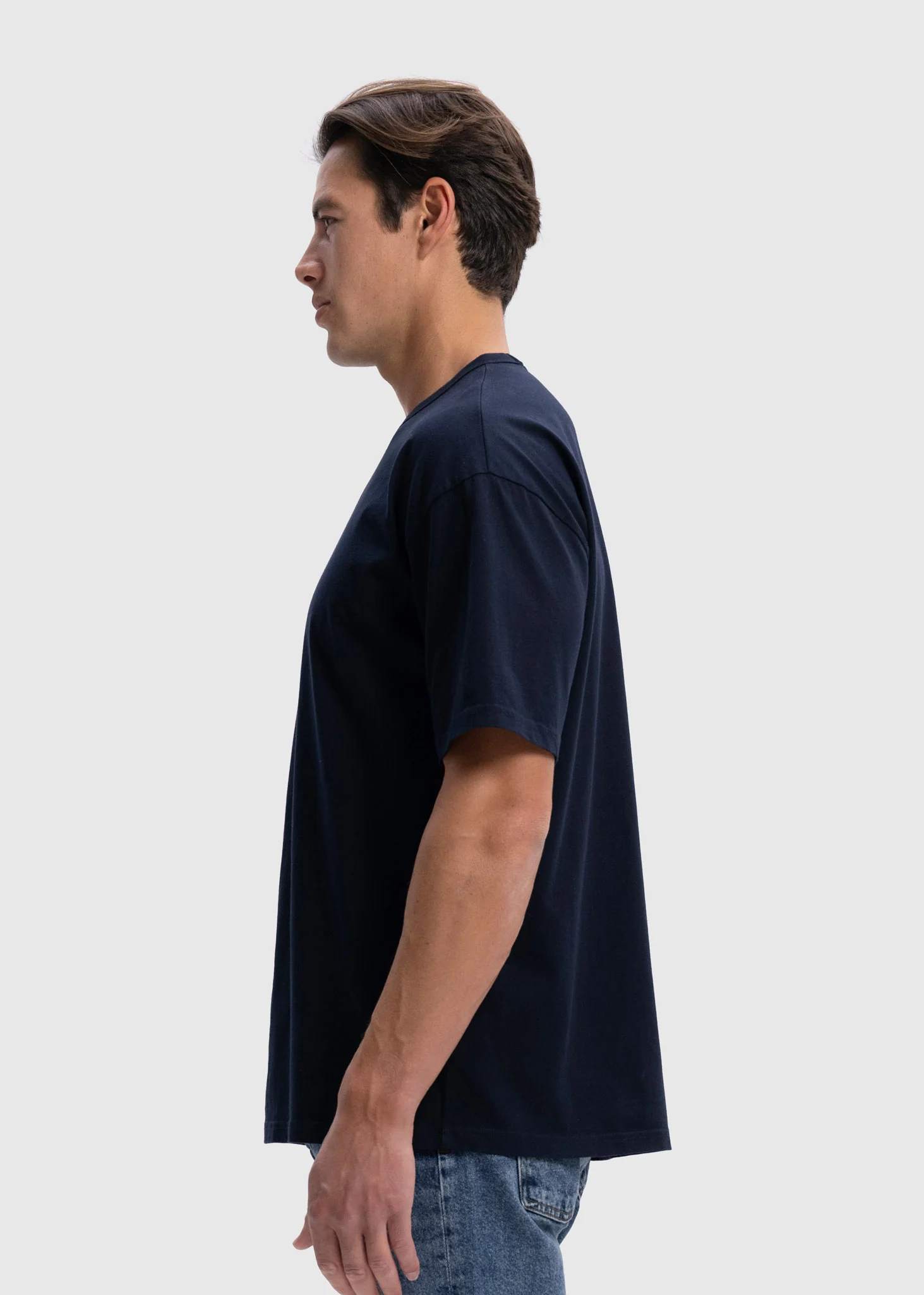 Light Oversized Premium Tee - Navy Blue - Image 3