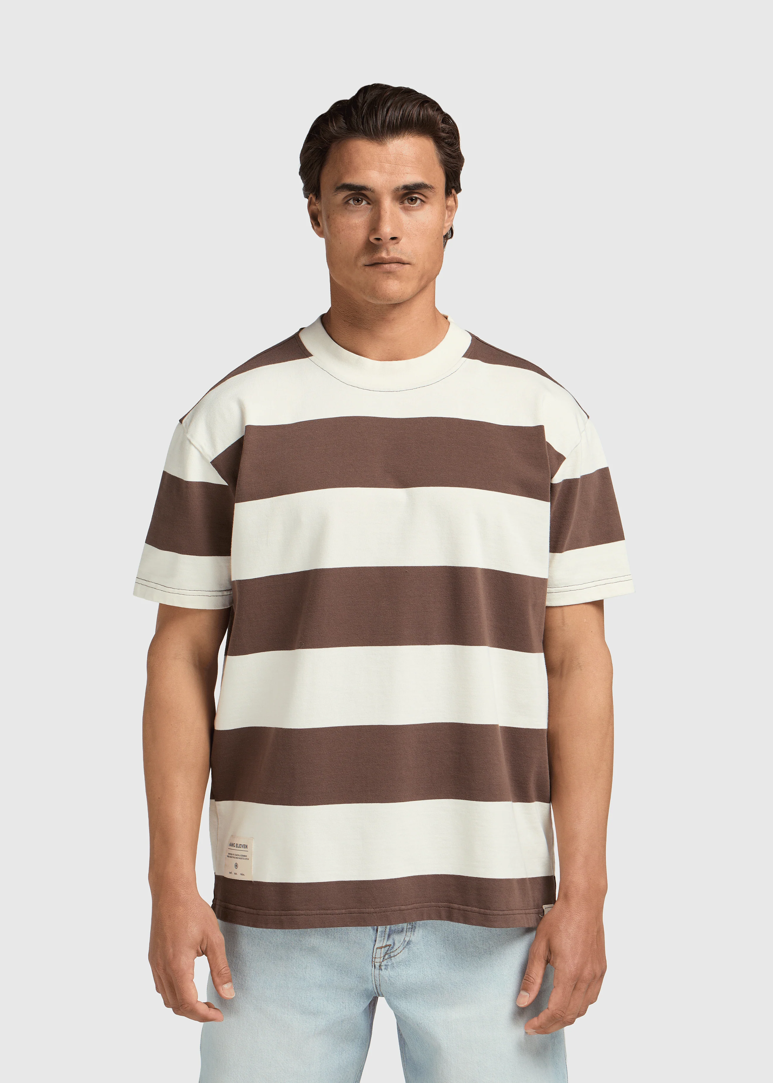 Big Stripe Tee - Brown - Image 2