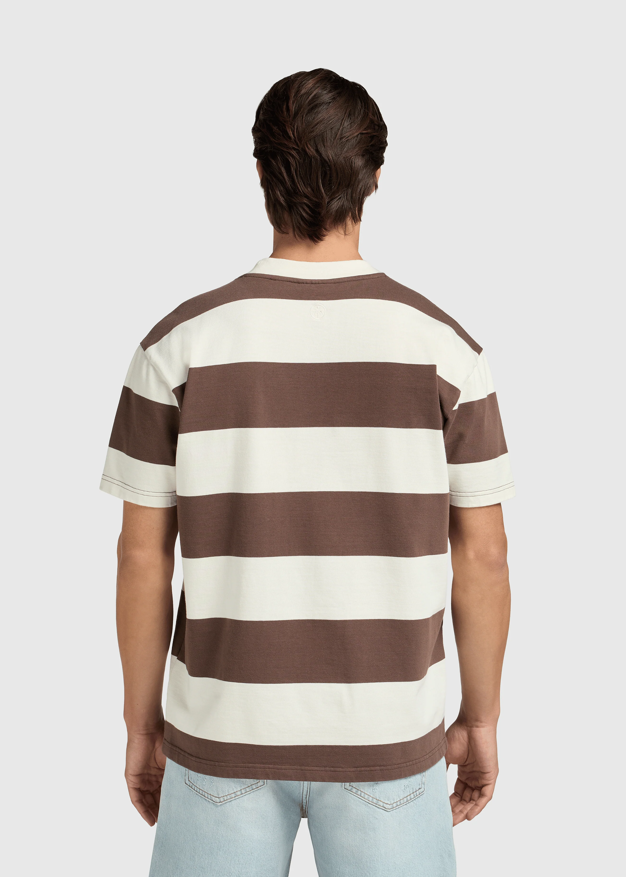 Big Stripe Tee - Brown - Image 3