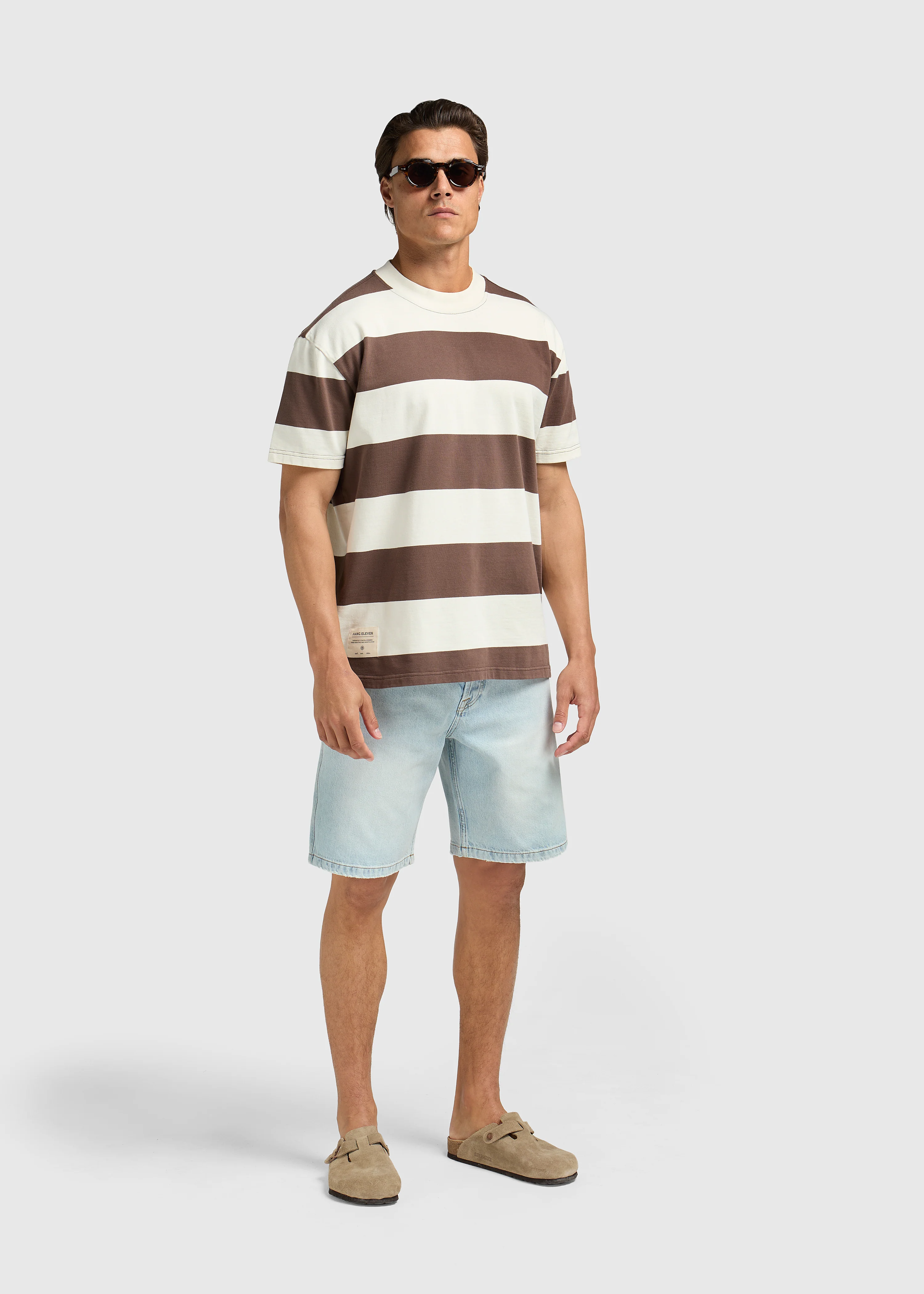 Big Stripe Tee - Brown - Image 6