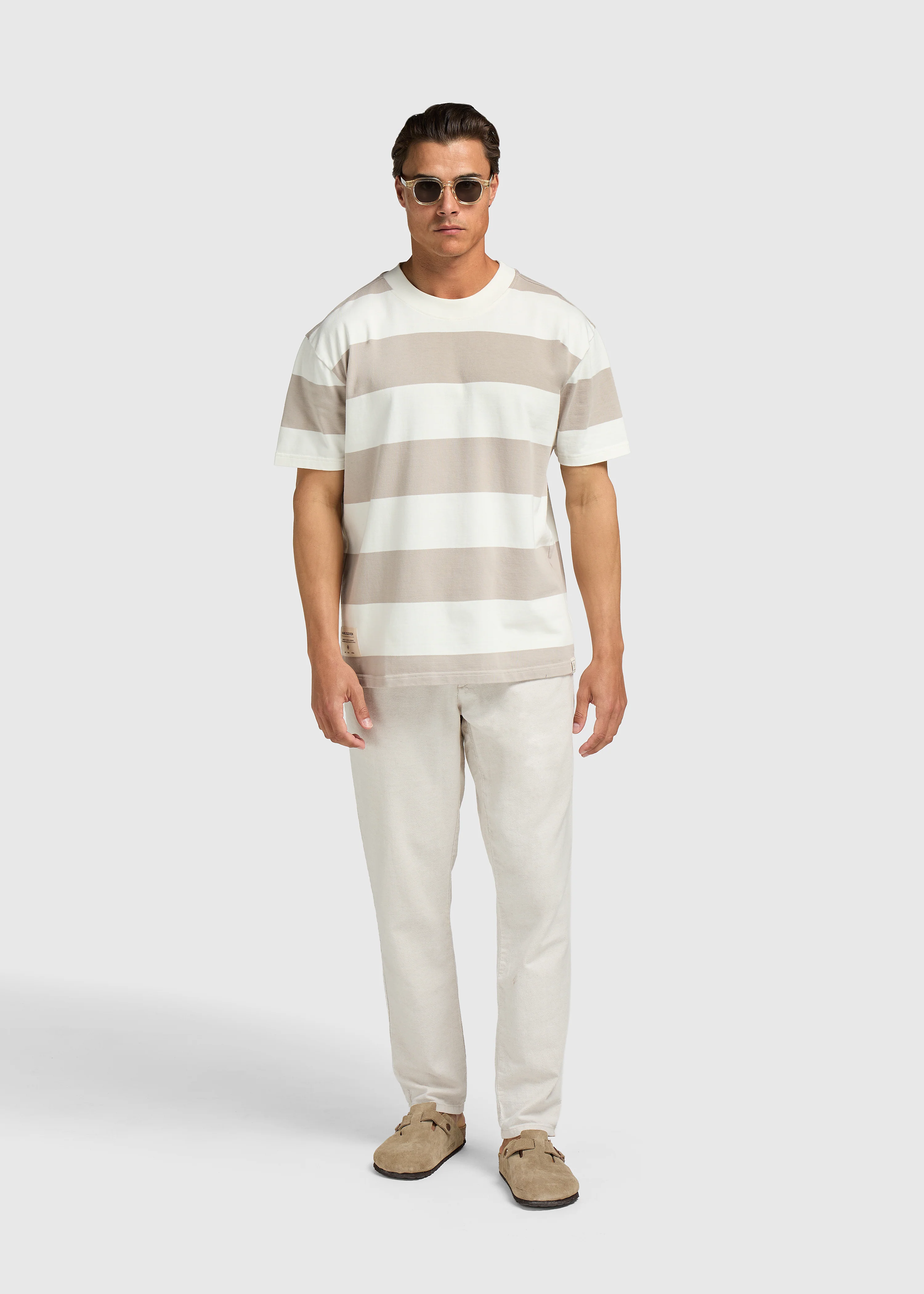 Big Stripe Tee - Sand - Image 7