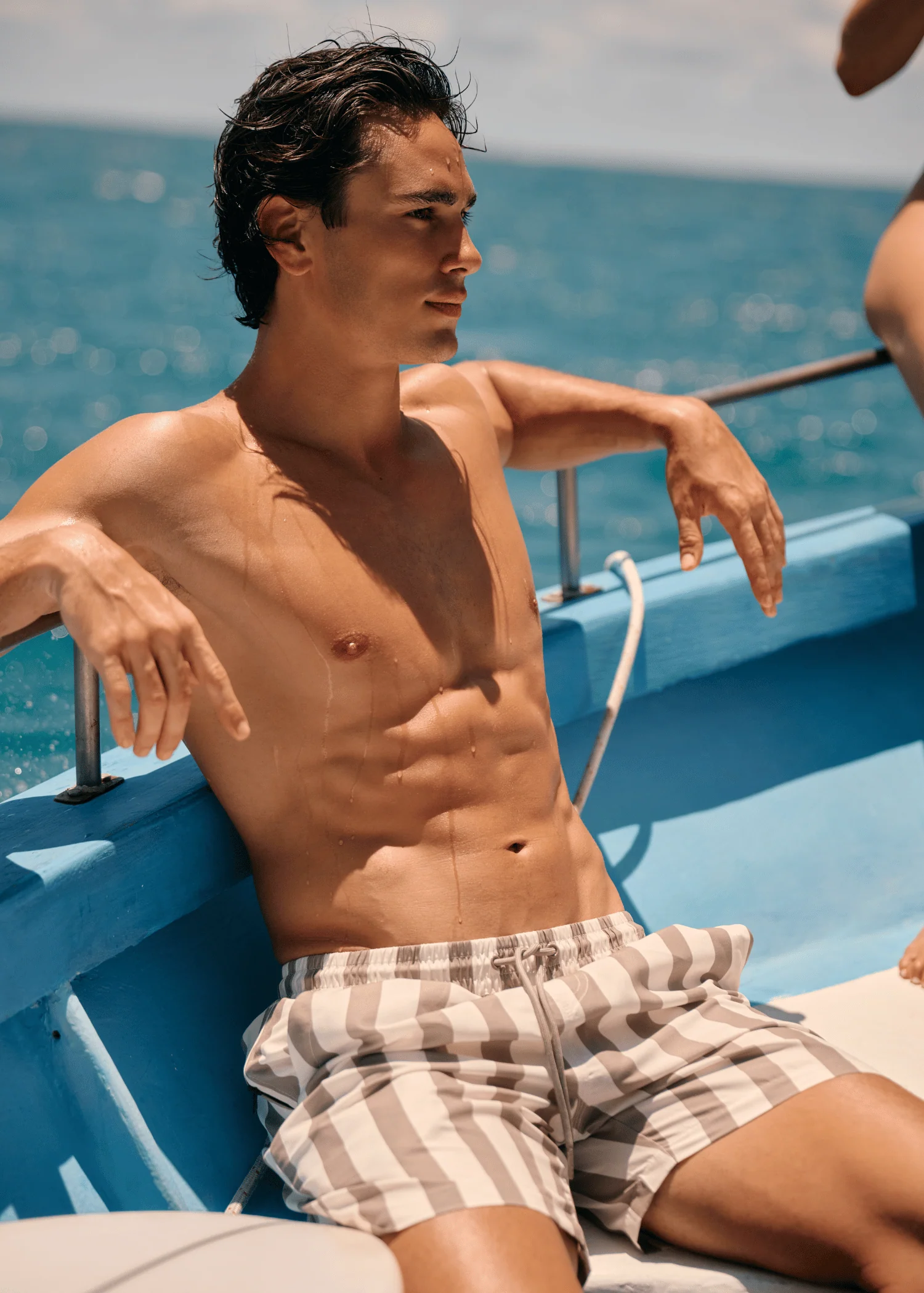 Stripe Swim Short - Mauve - Image 4