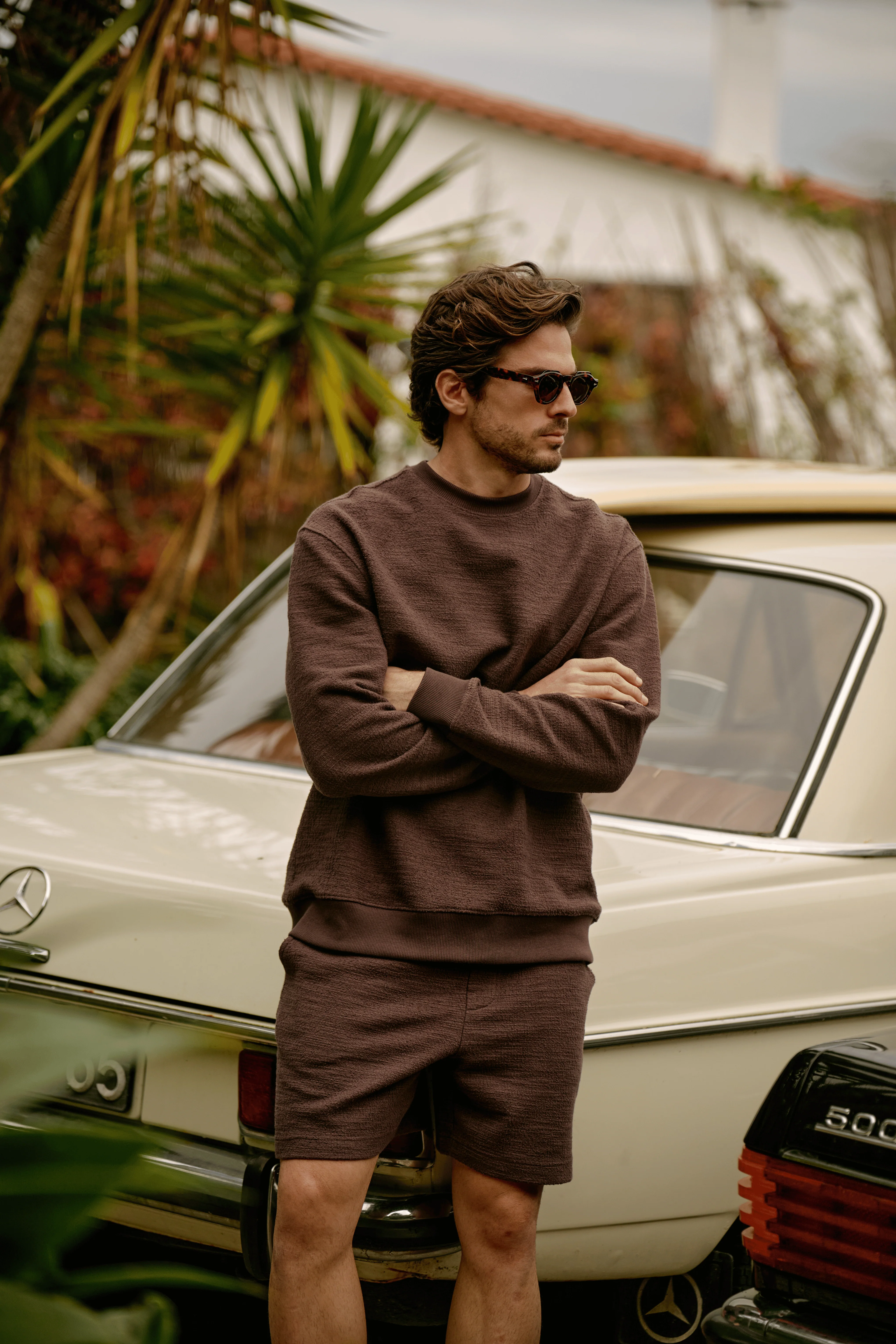 Bouclé Crewneck - Brown