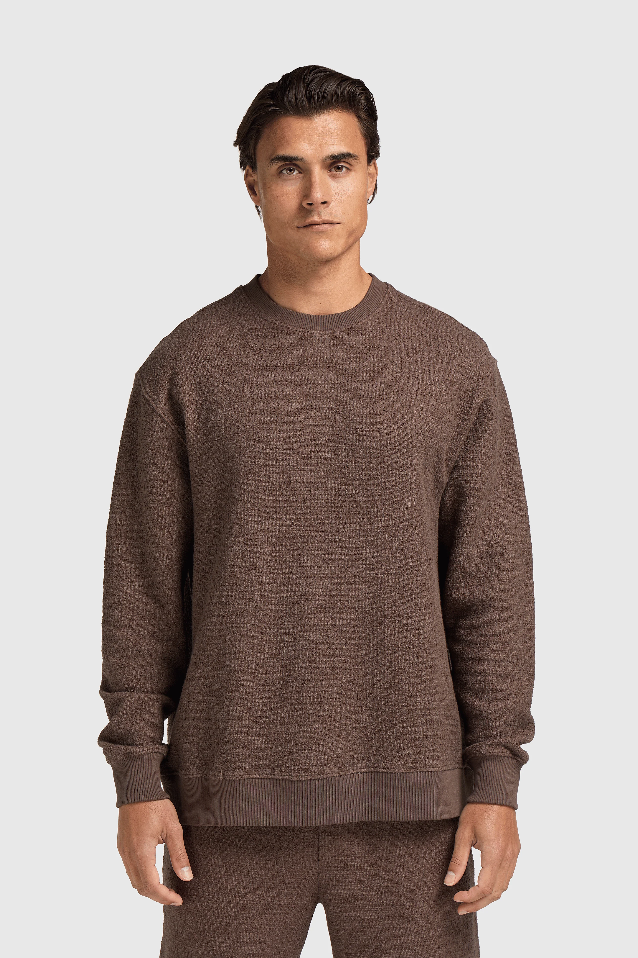 Bouclé Crewneck - Brown - Image 2