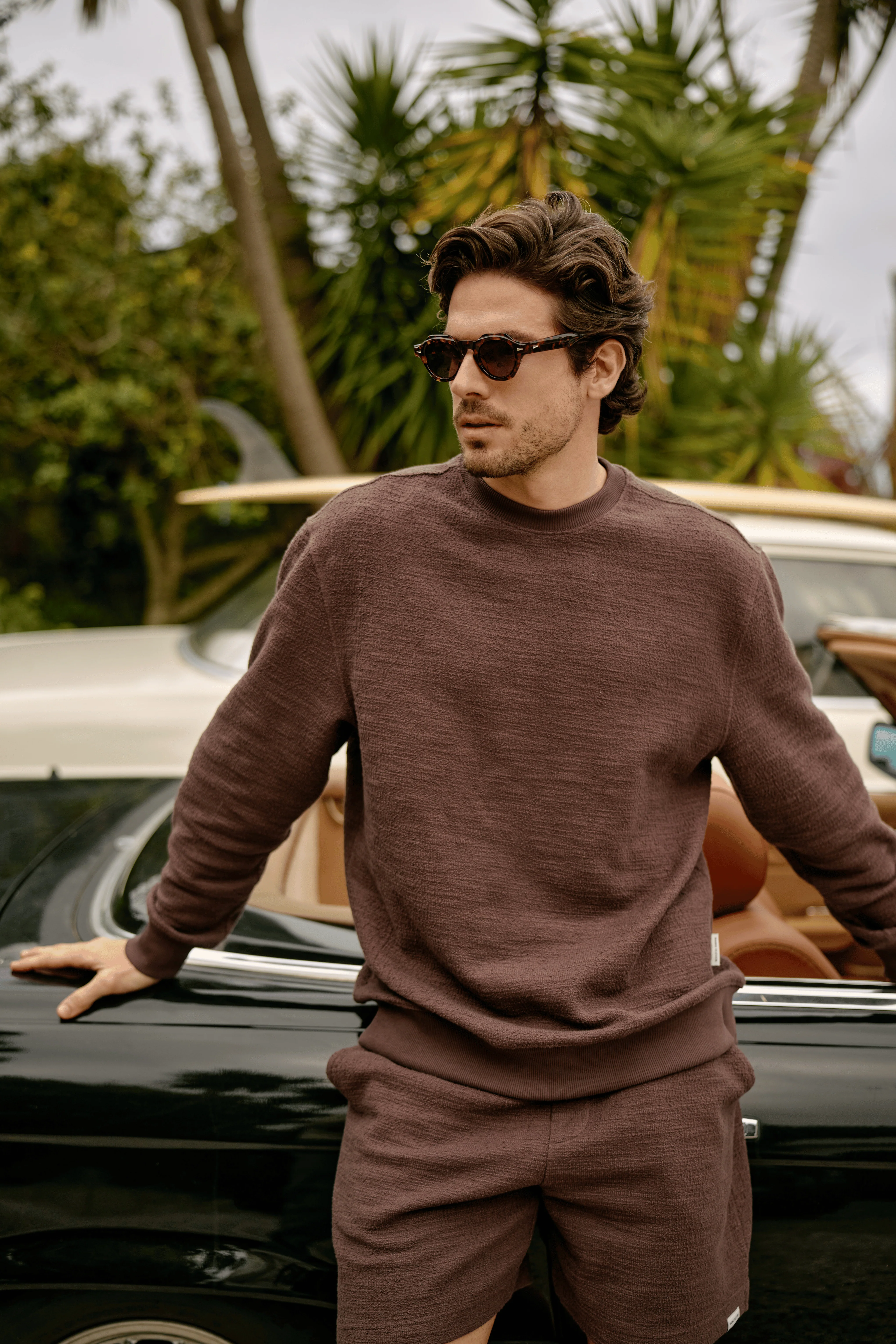Bouclé Crewneck - Brown - Image 5