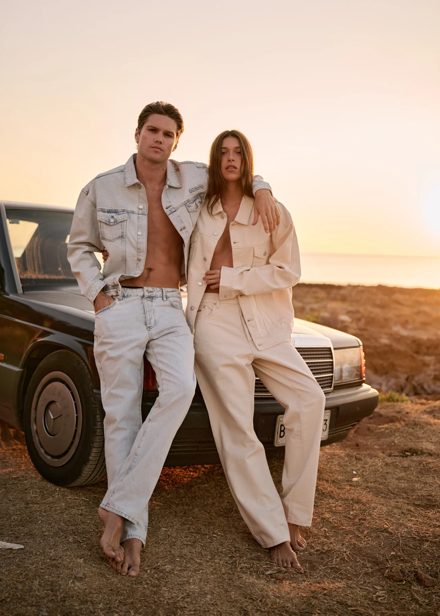 Premium Denim Jacket - Light Sand - Image 7