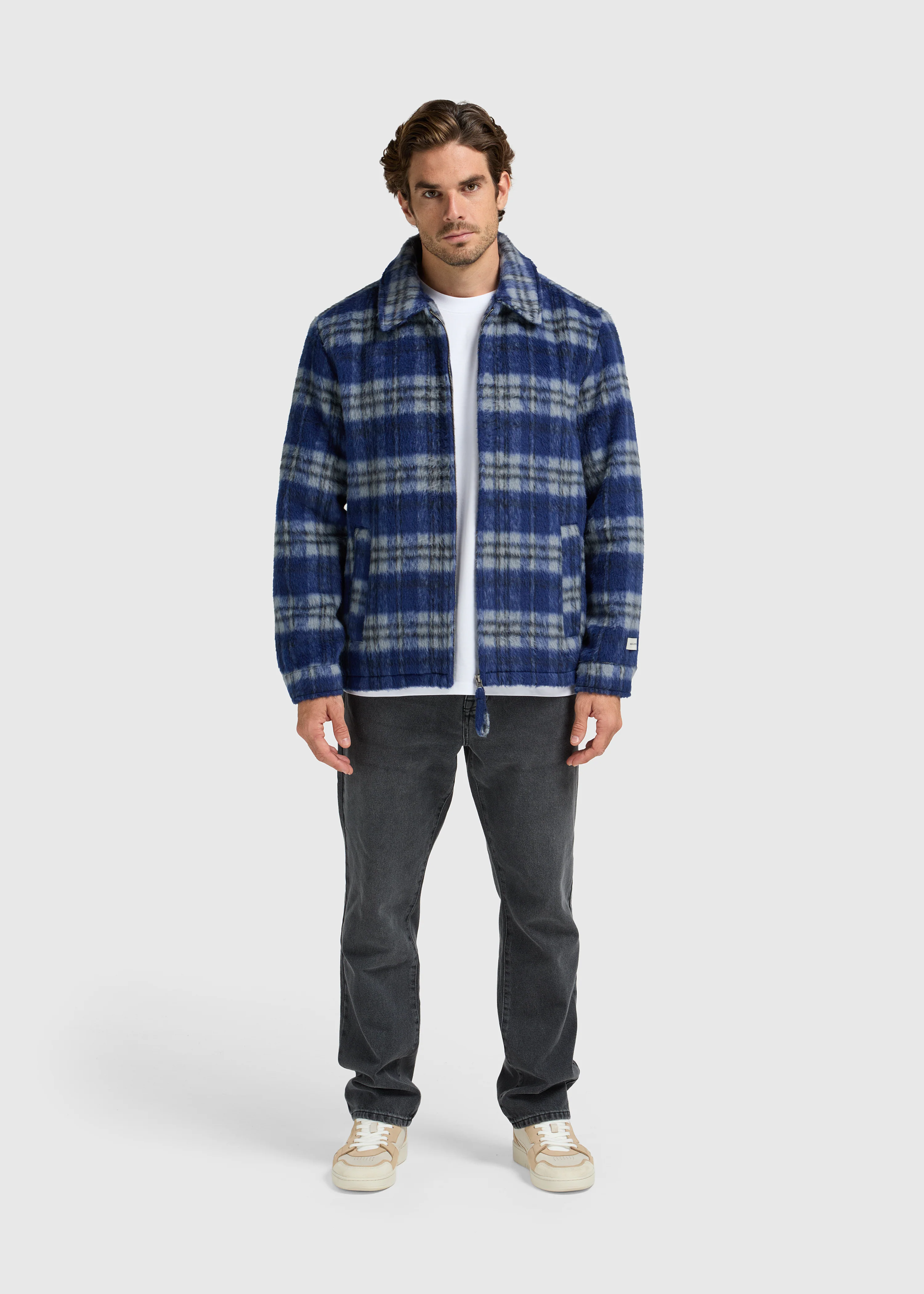 Hairy Check Jacket - Navy Blue - Image 5