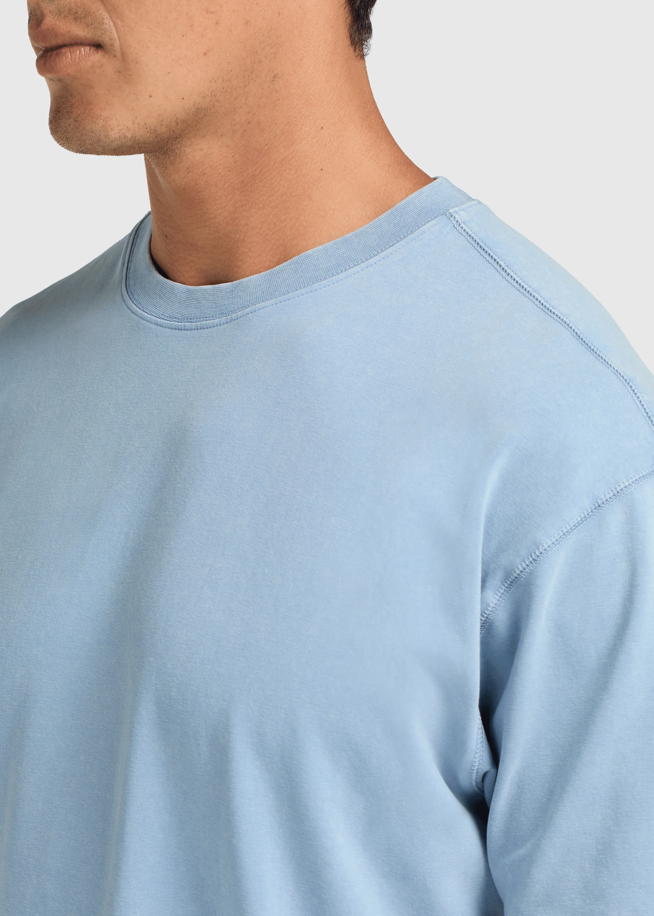 Clean Basic Tee - Washed Light Blue - Image 3