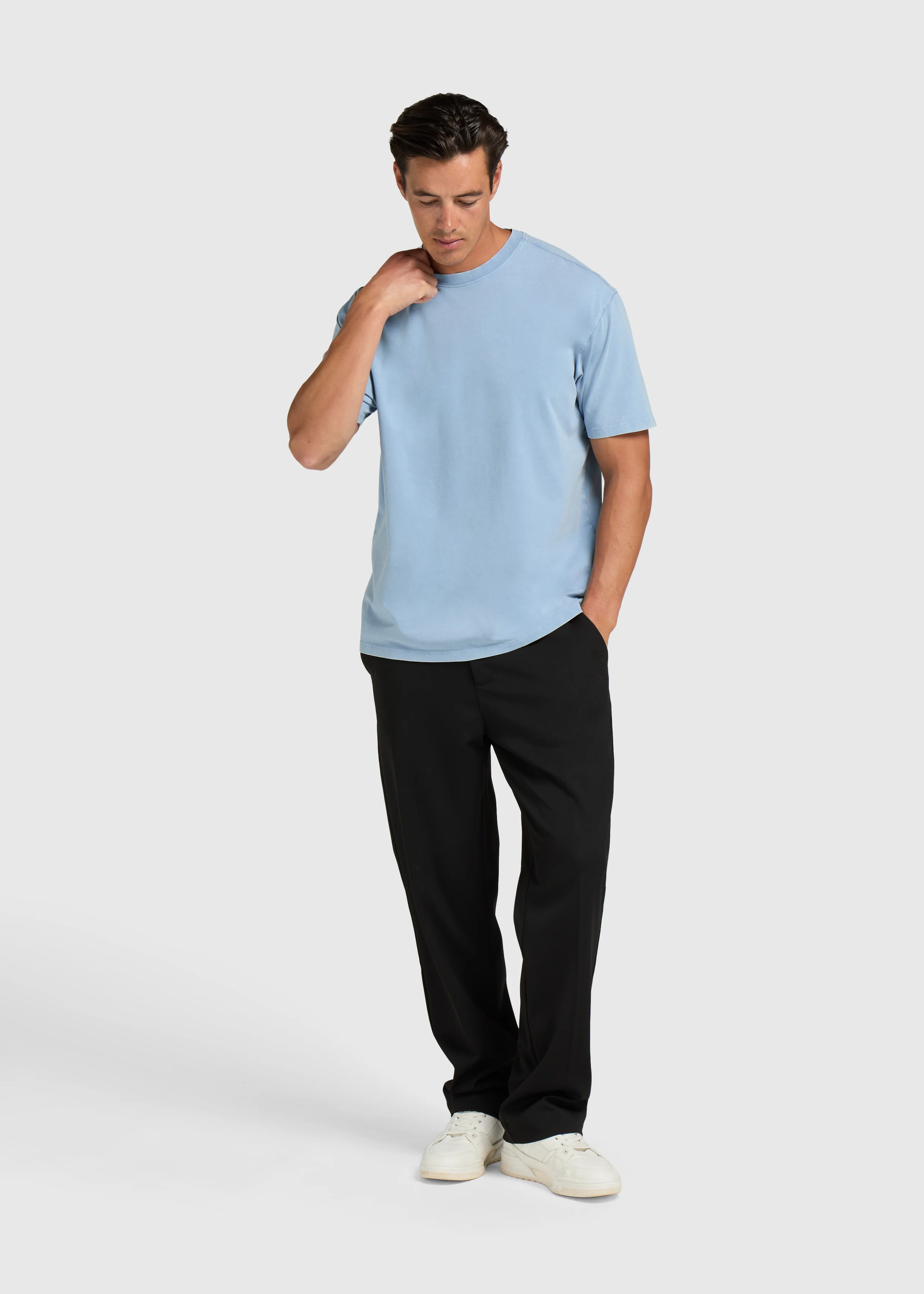 Clean Basic Tee - Washed Light Blue - Image 4