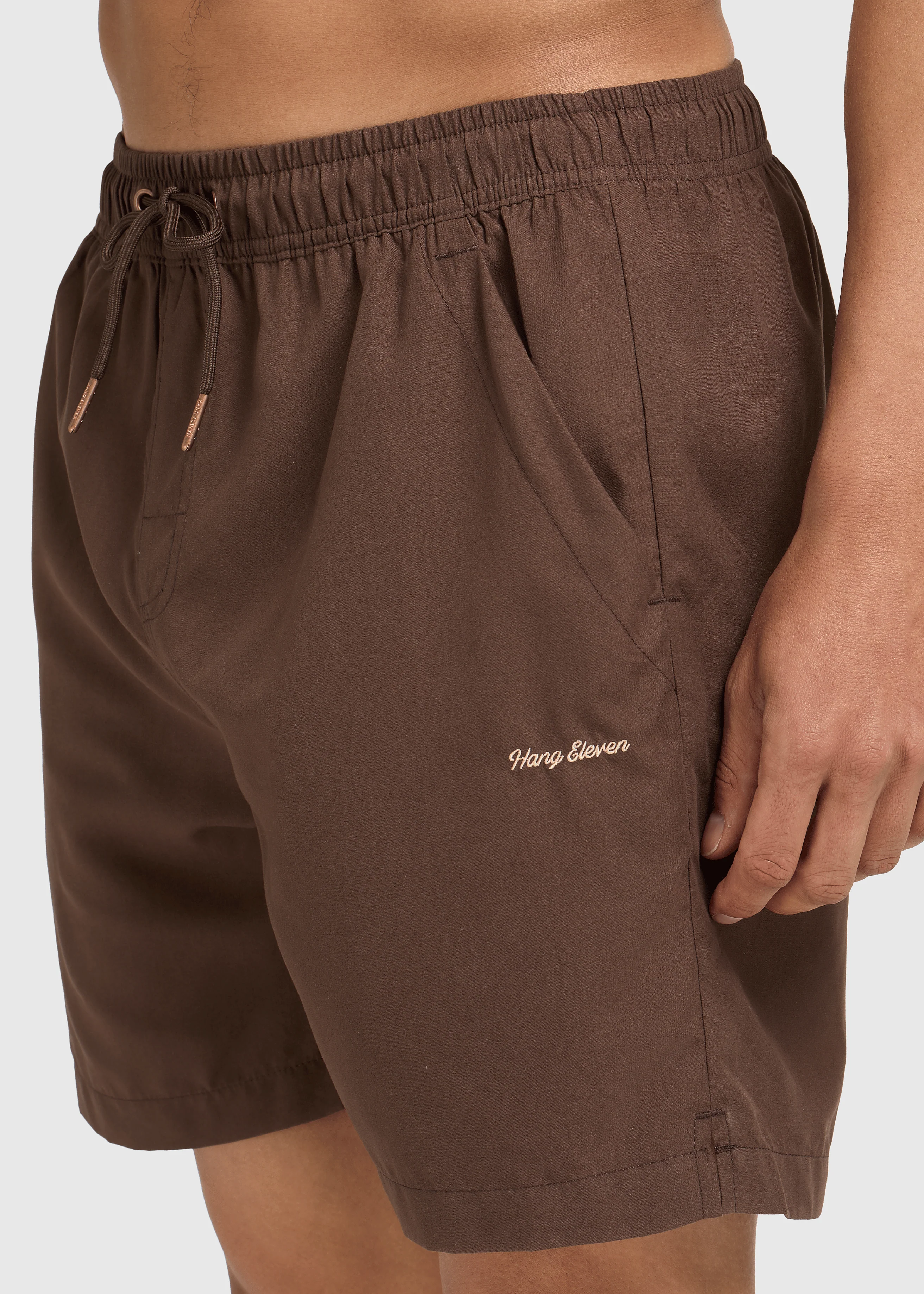 Solid Swim Short - Chocolate Brown - Image 5