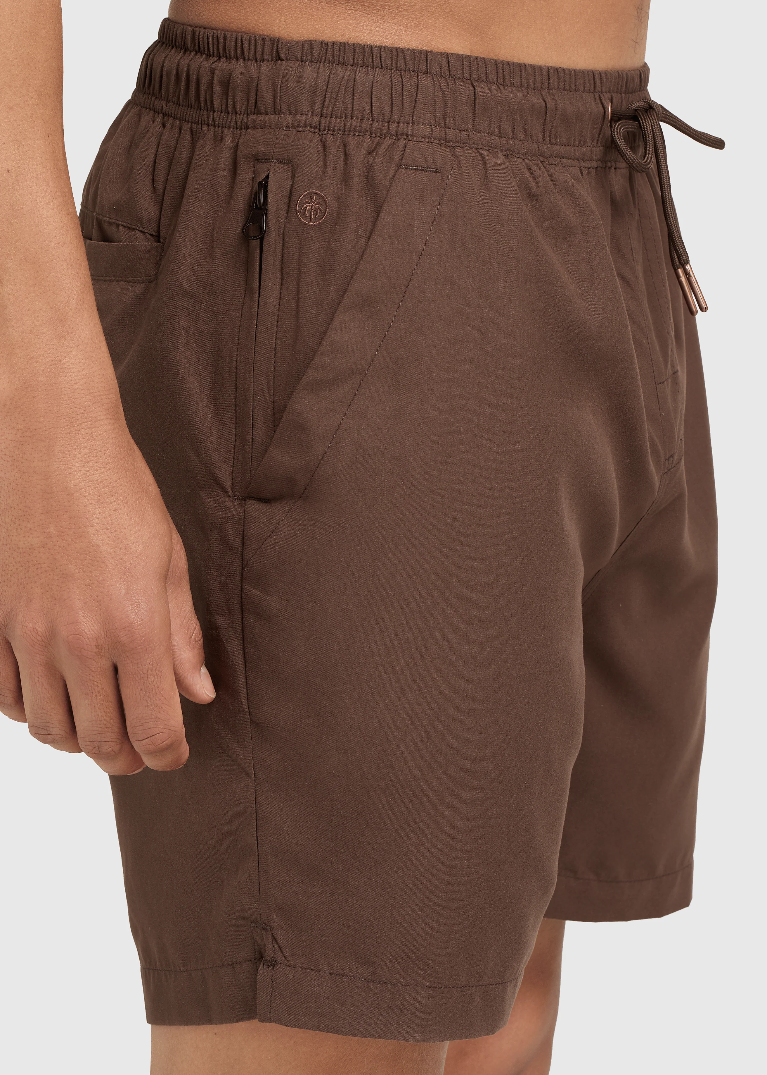 Solid Swim Short - Chocolate Brown - Image 6