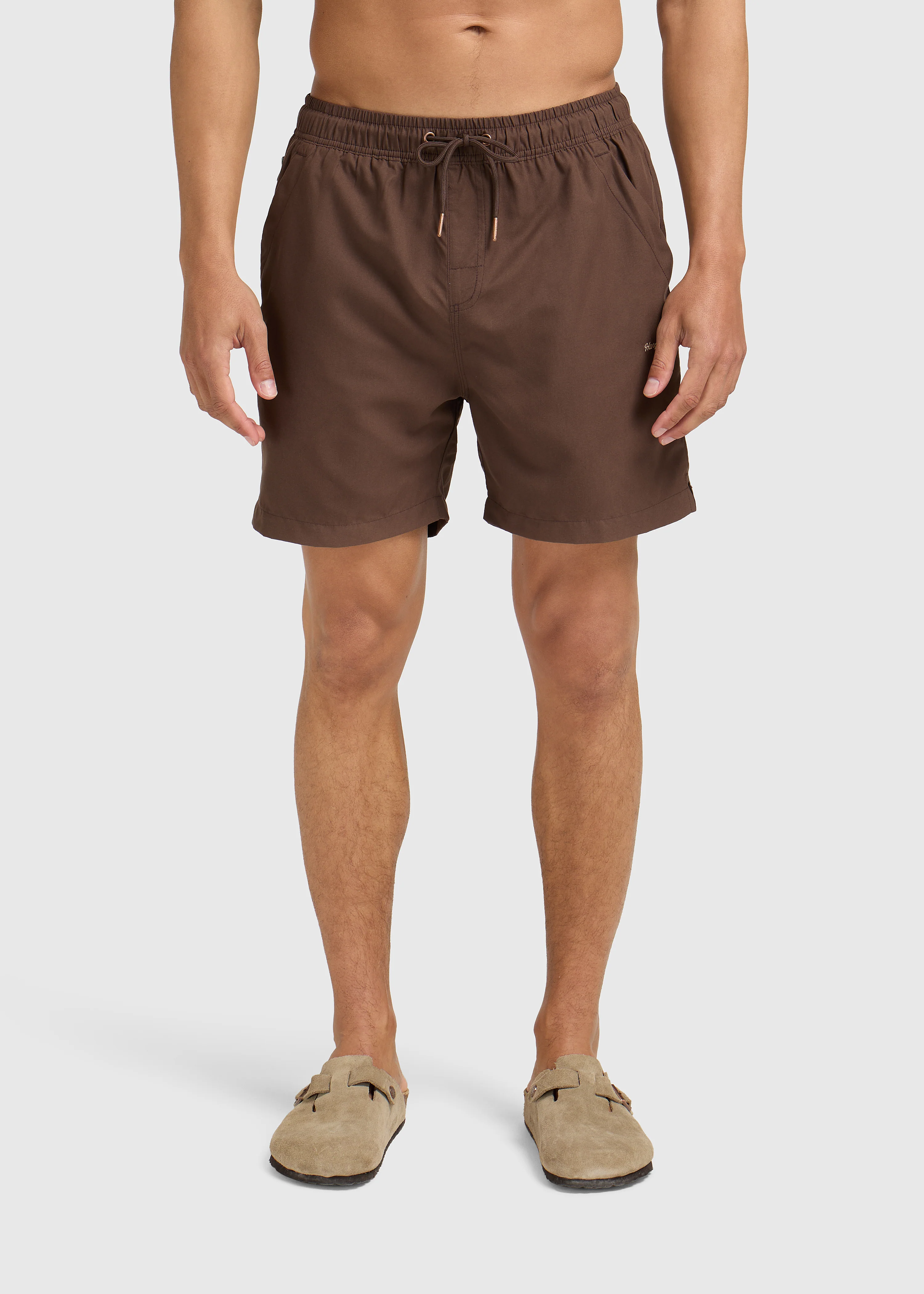 Solid Swim Short - Chocolate Brown - Image 7