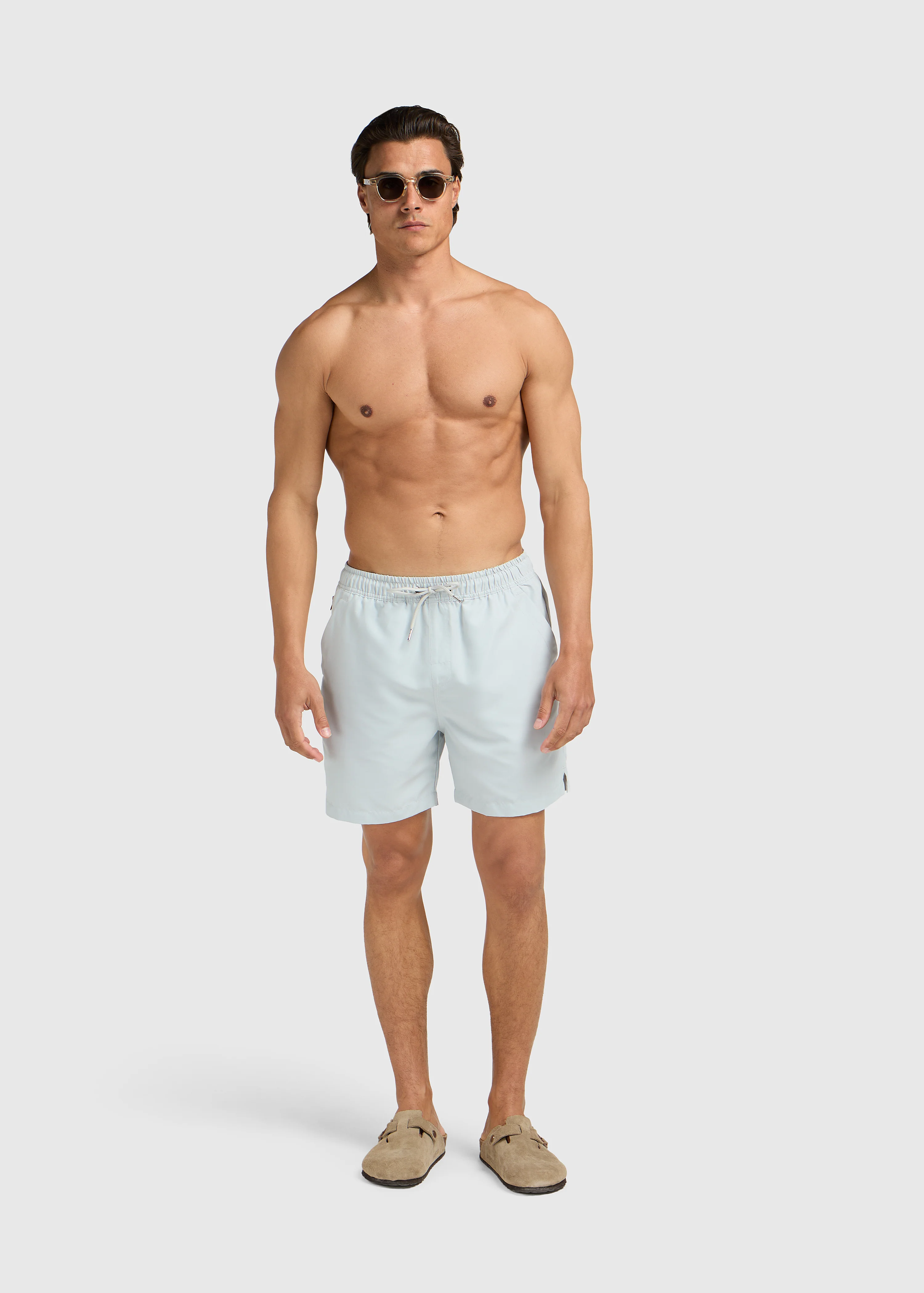 Solid Swim Short - Light Blue - Image 8