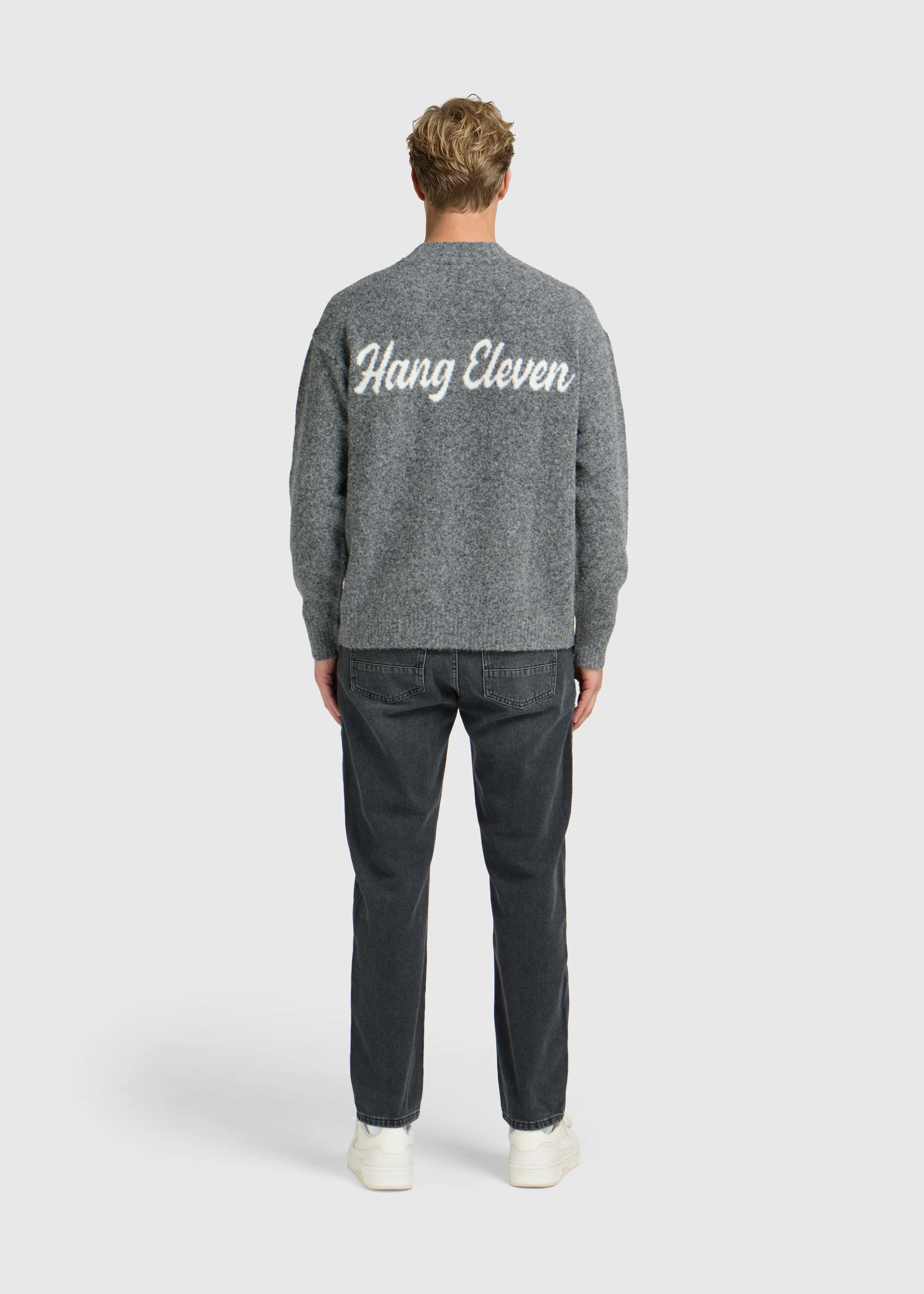 Light Brand Knit Crewneck - Anthracite - Image 5