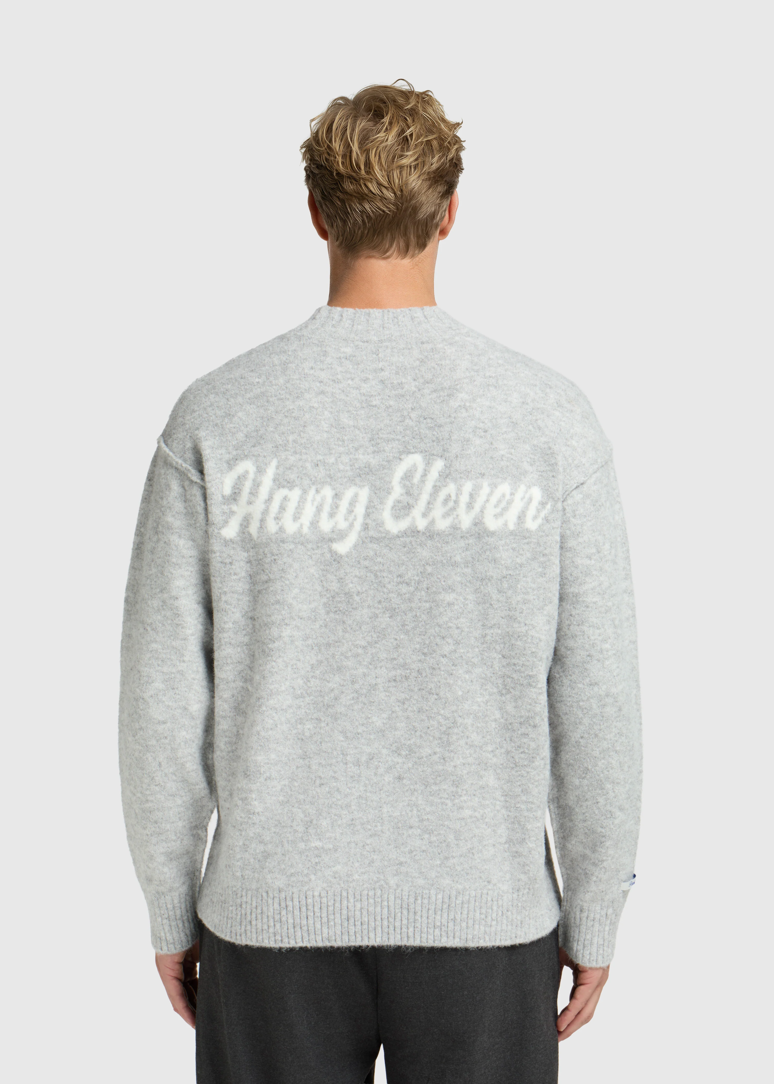 Light Brand Knit Crewneck - Grey Melee - Image 3