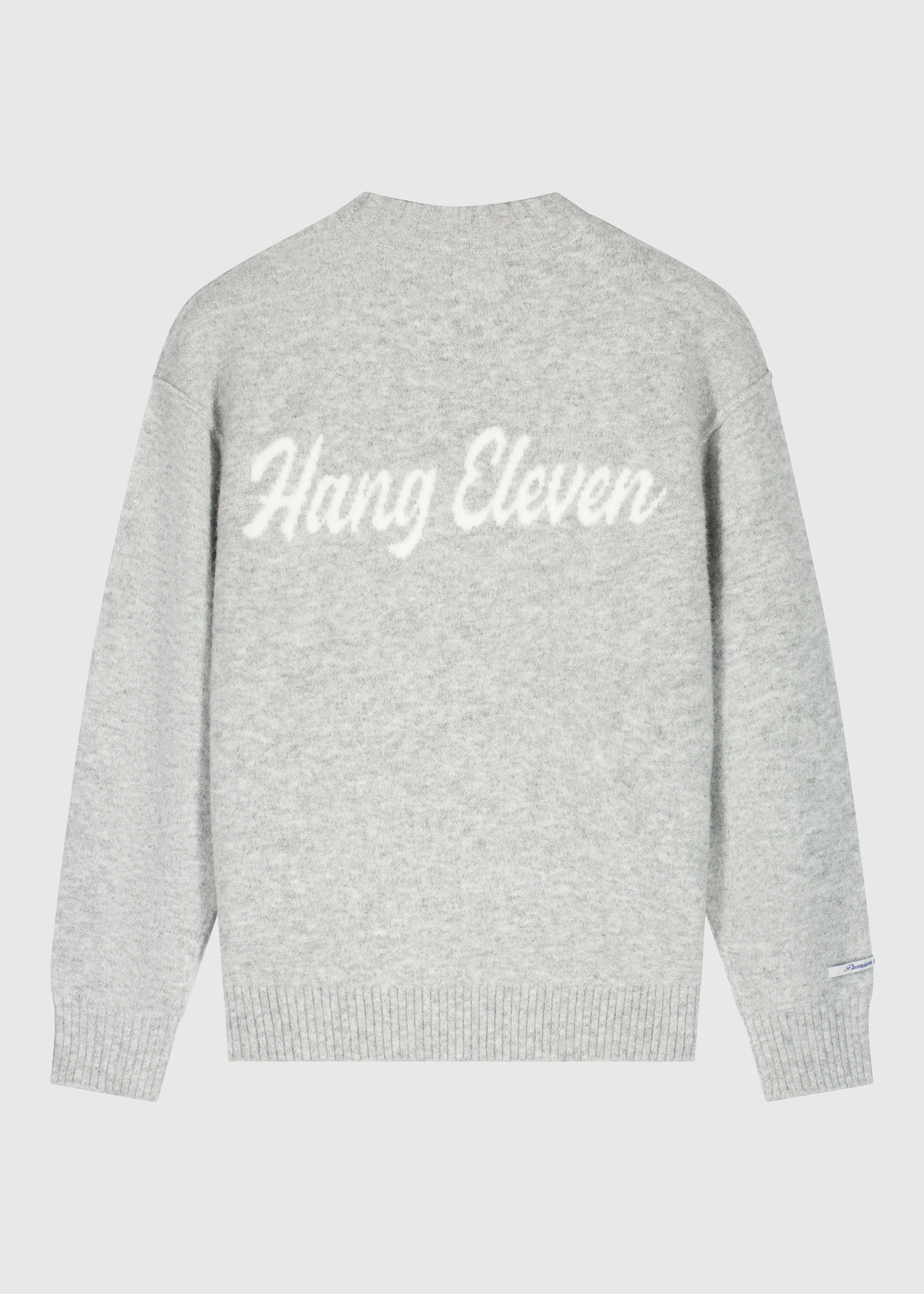 Light Brand Knit Crewneck - Grey Melee - Image 4