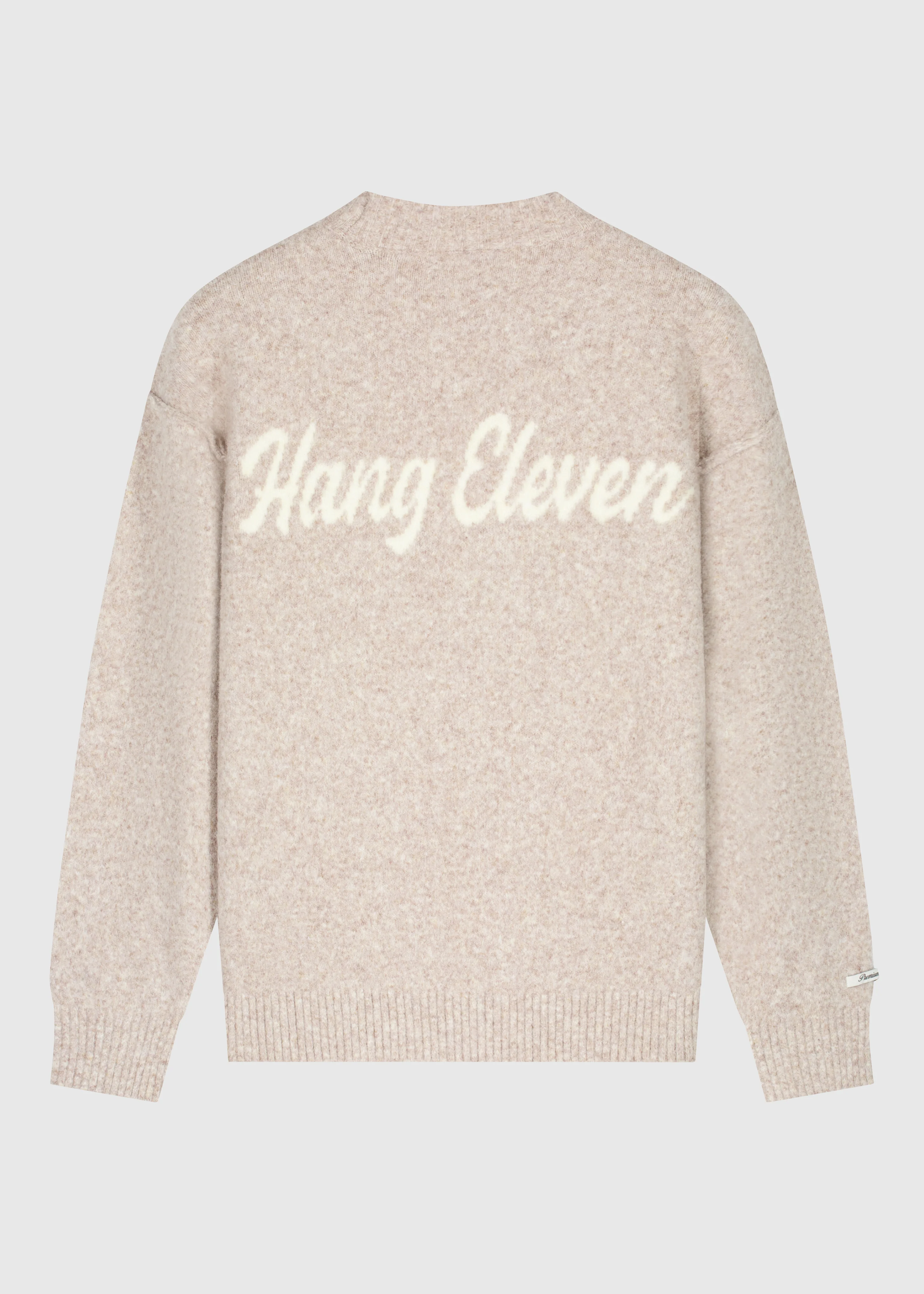 Light Brand Knit Crewneck - Taupe - Image 3
