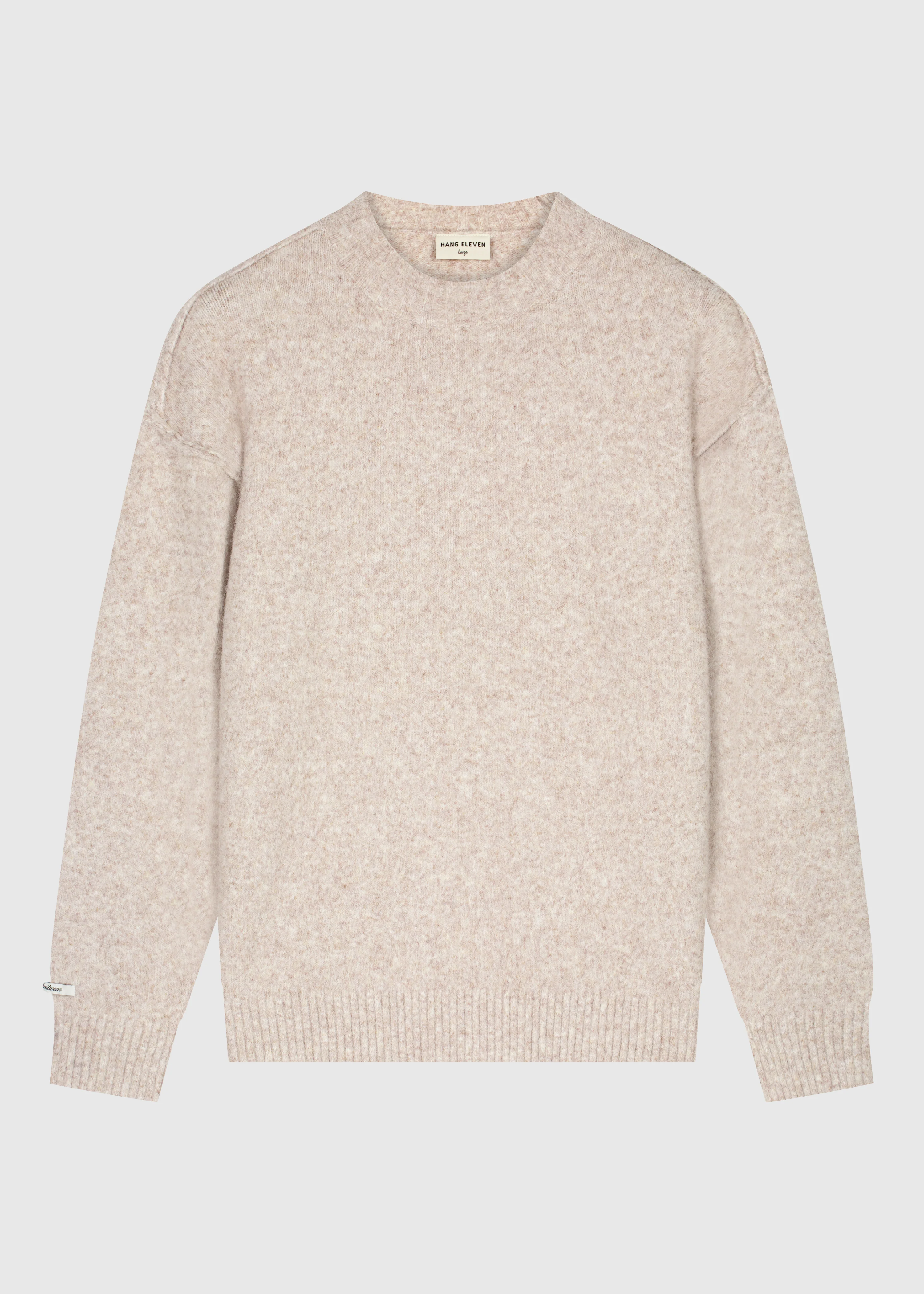 Light Brand Knit Crewneck - Taupe - Image 4