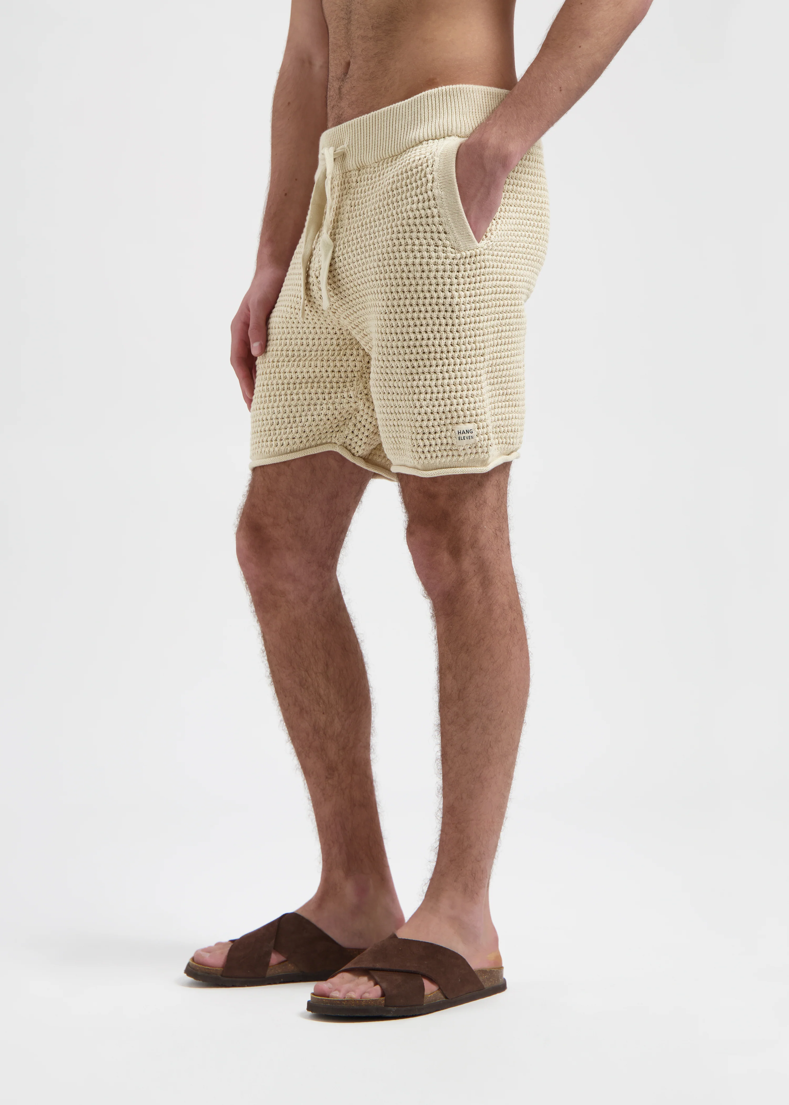 Crochet Knitted Short - Sand - Image 5