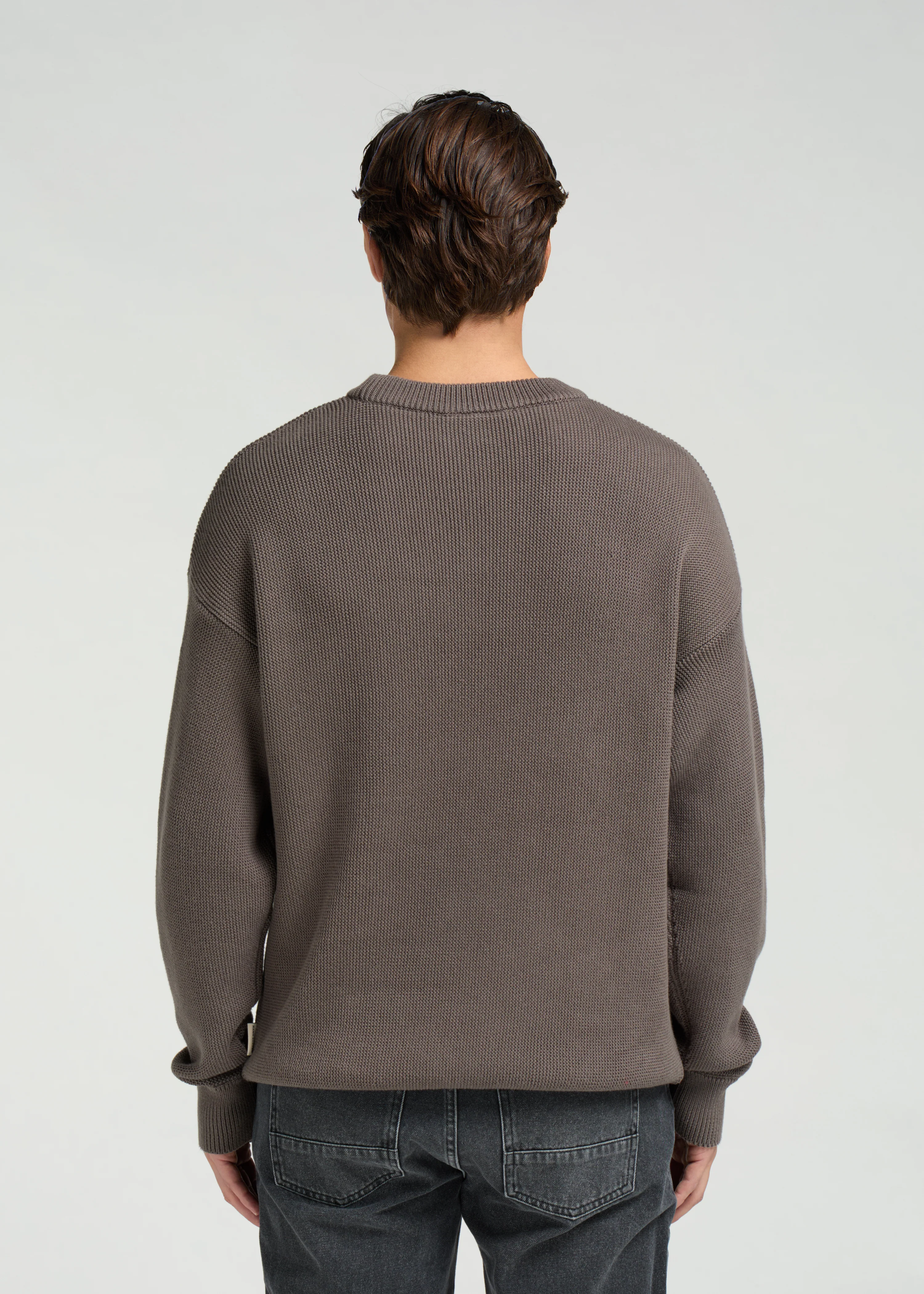Embro Knit Crewneck - Stone Grey - Image 2