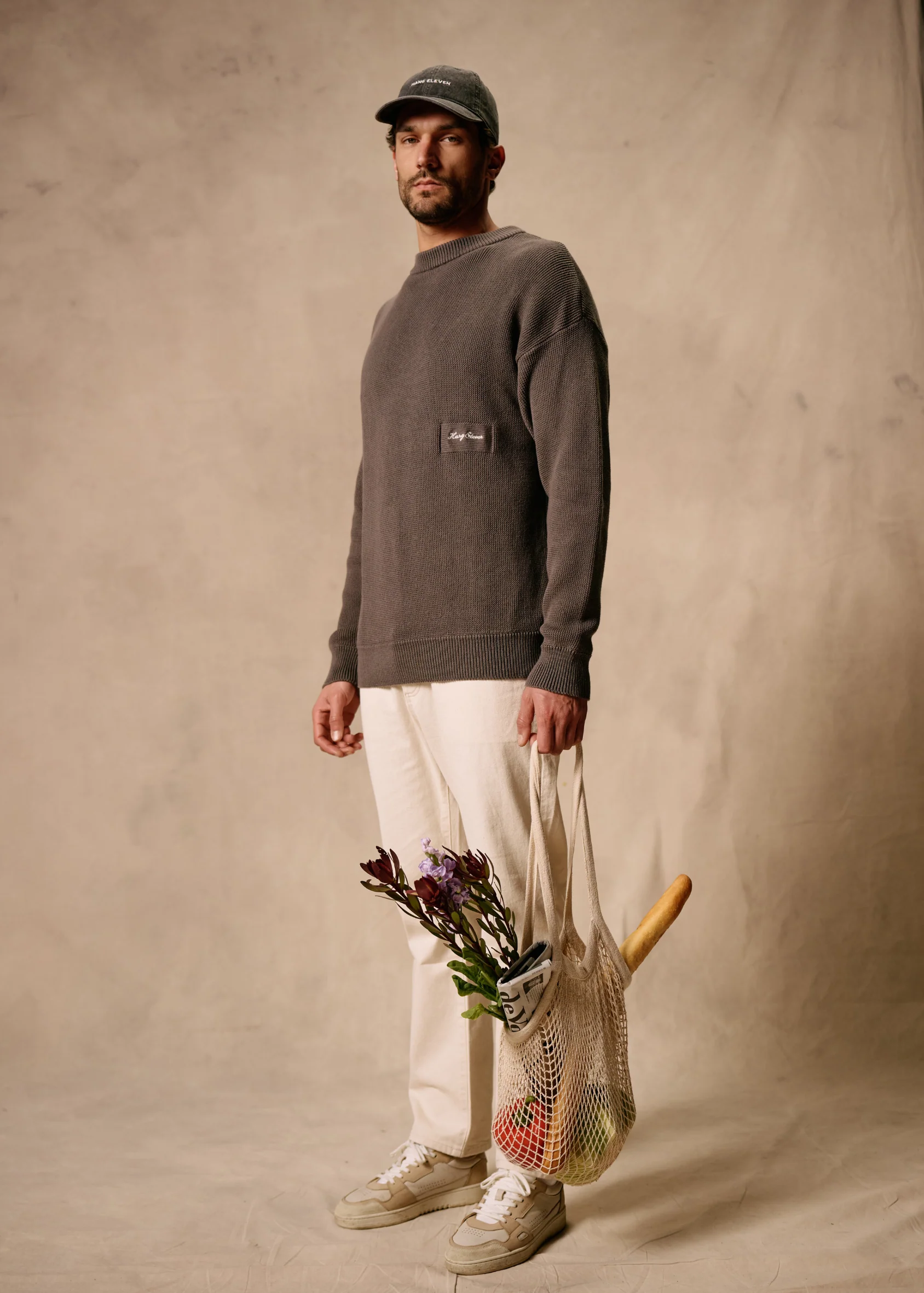 Embro Knit Crewneck - Stone Grey - Image 5