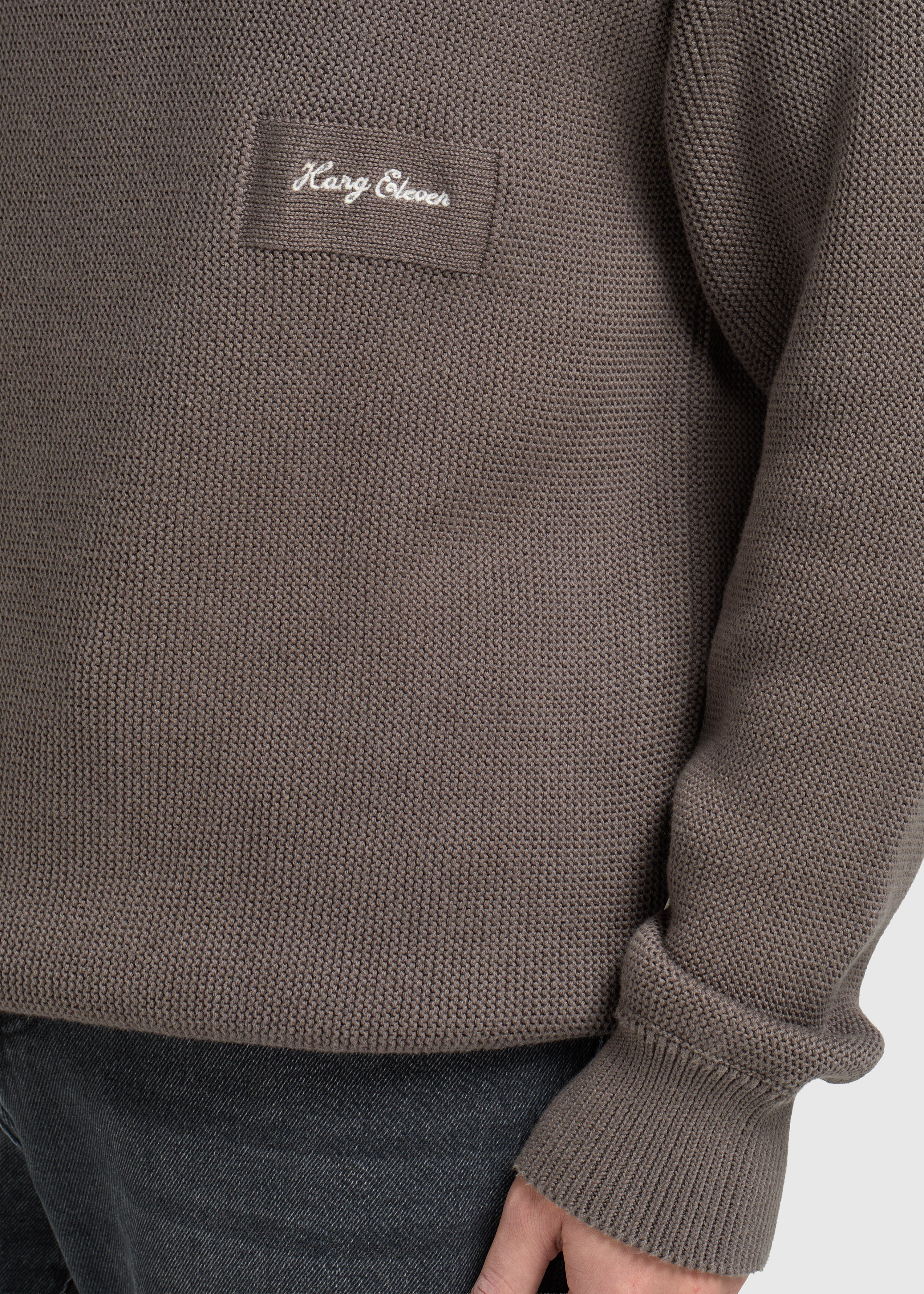 Embro Knit Crewneck - Stone Grey - Image 6