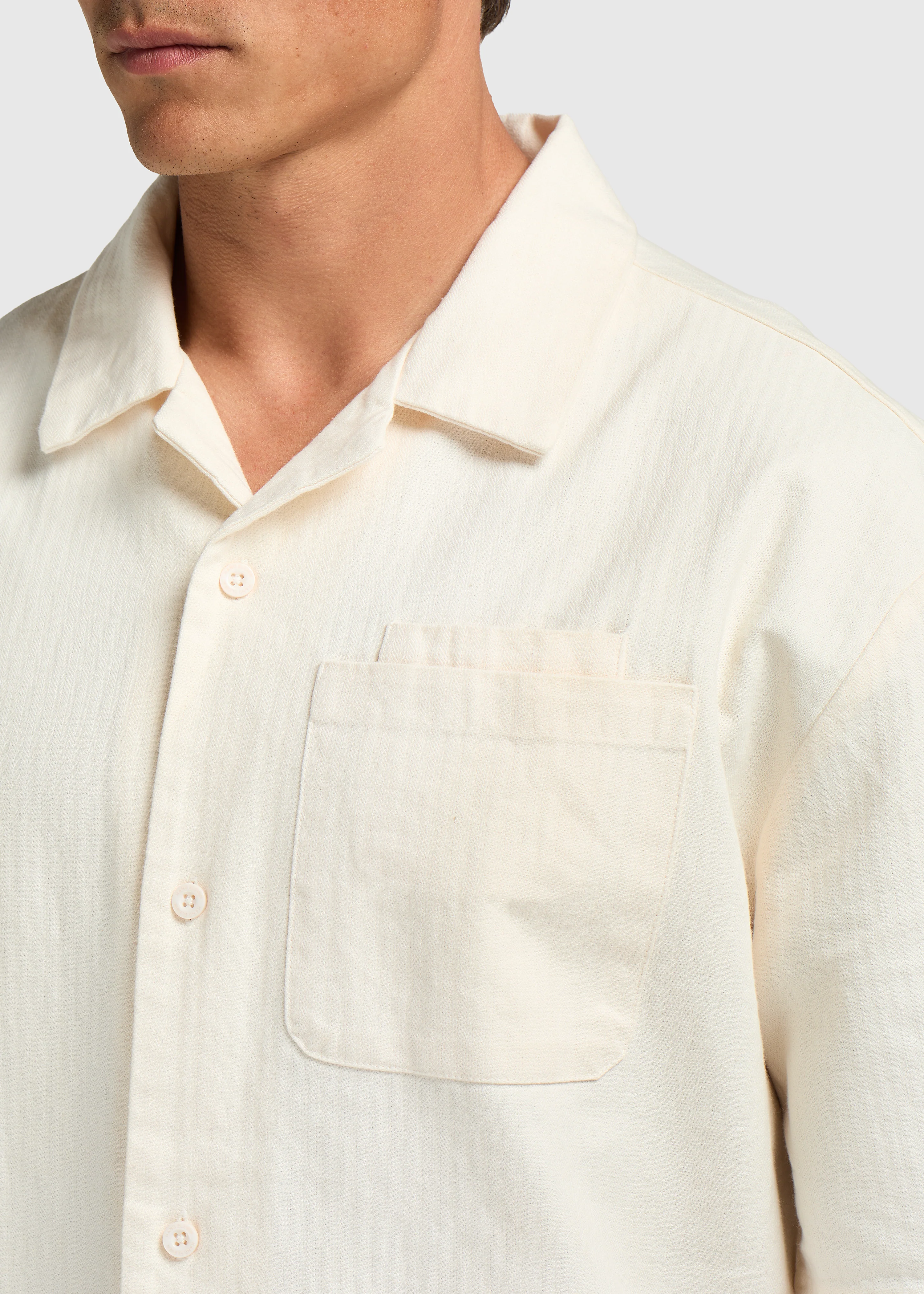 Herringbone Resort Shirt - White Sand - Image 4