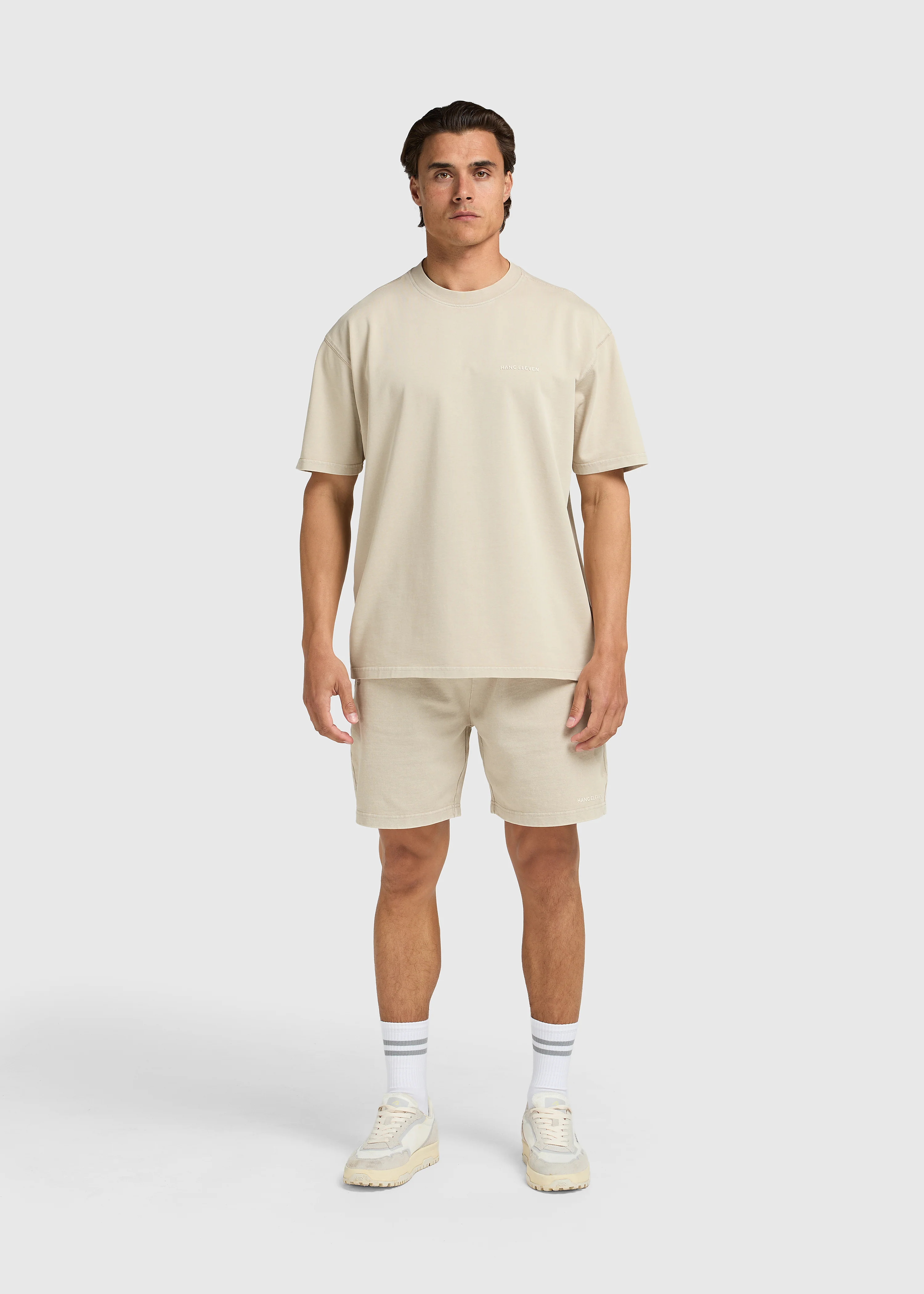 Washed Essential Sweat Short - Dove - Image 6