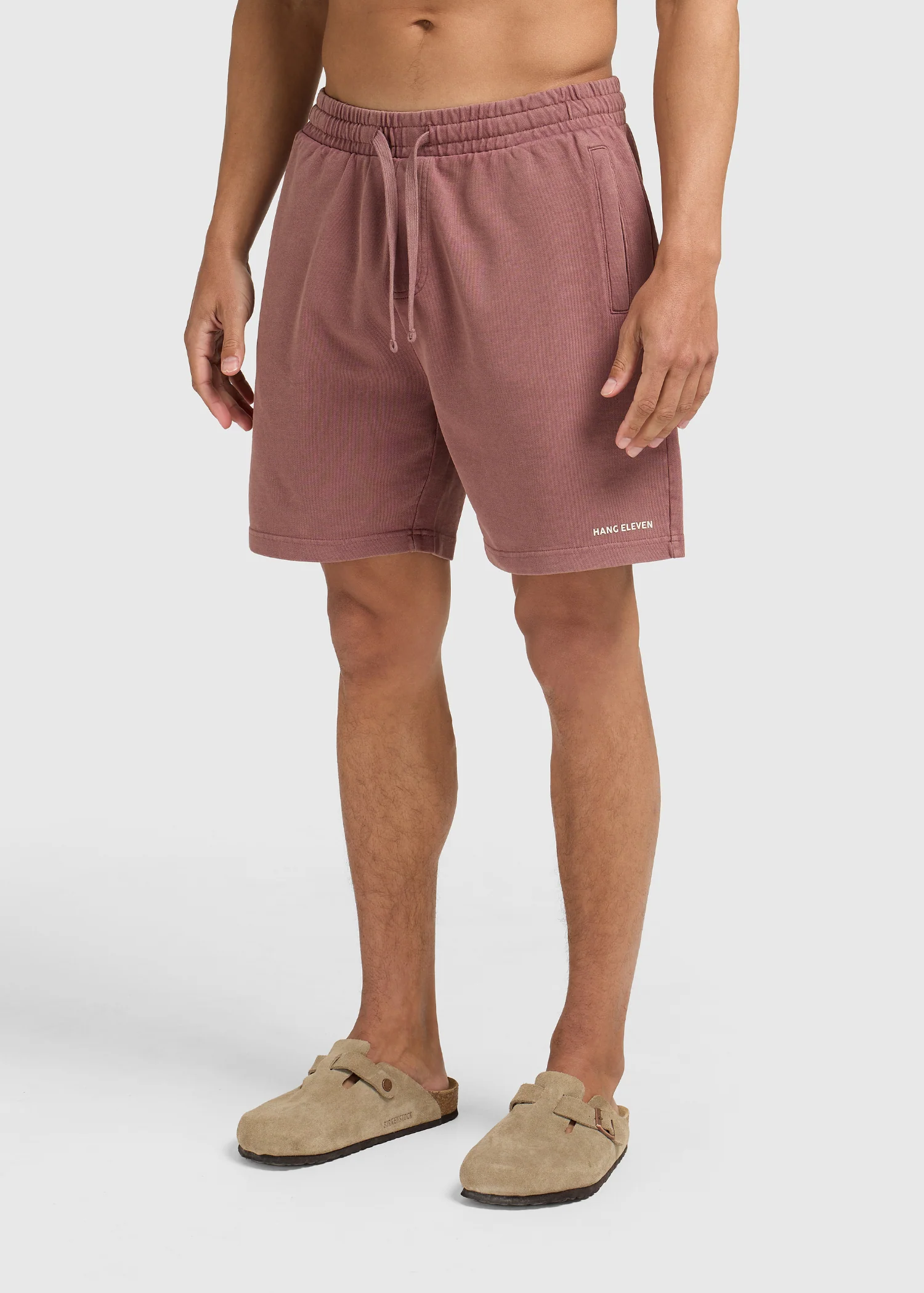 Washed Essential Sweat Short - Red