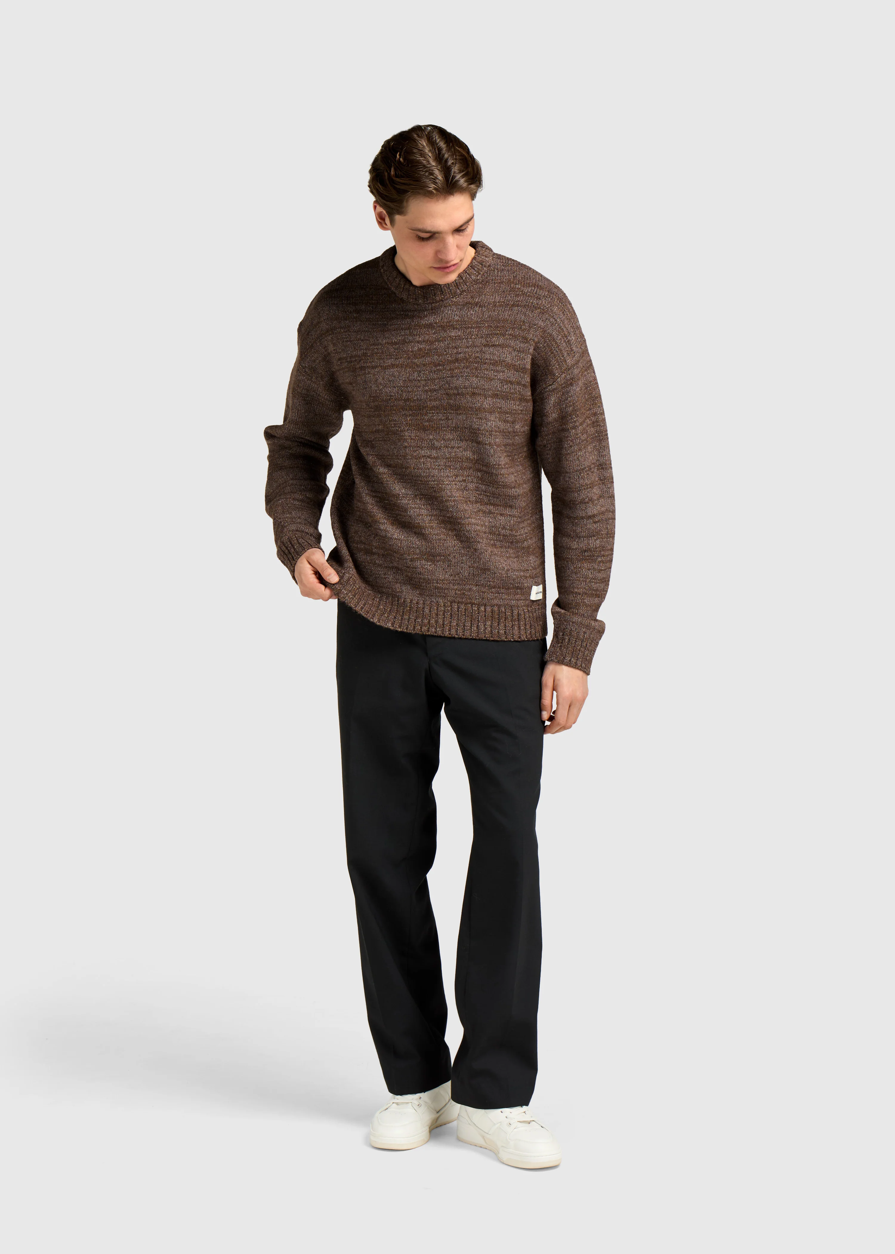 Heavy Knit Crewneck - Brown Melange - Image 5