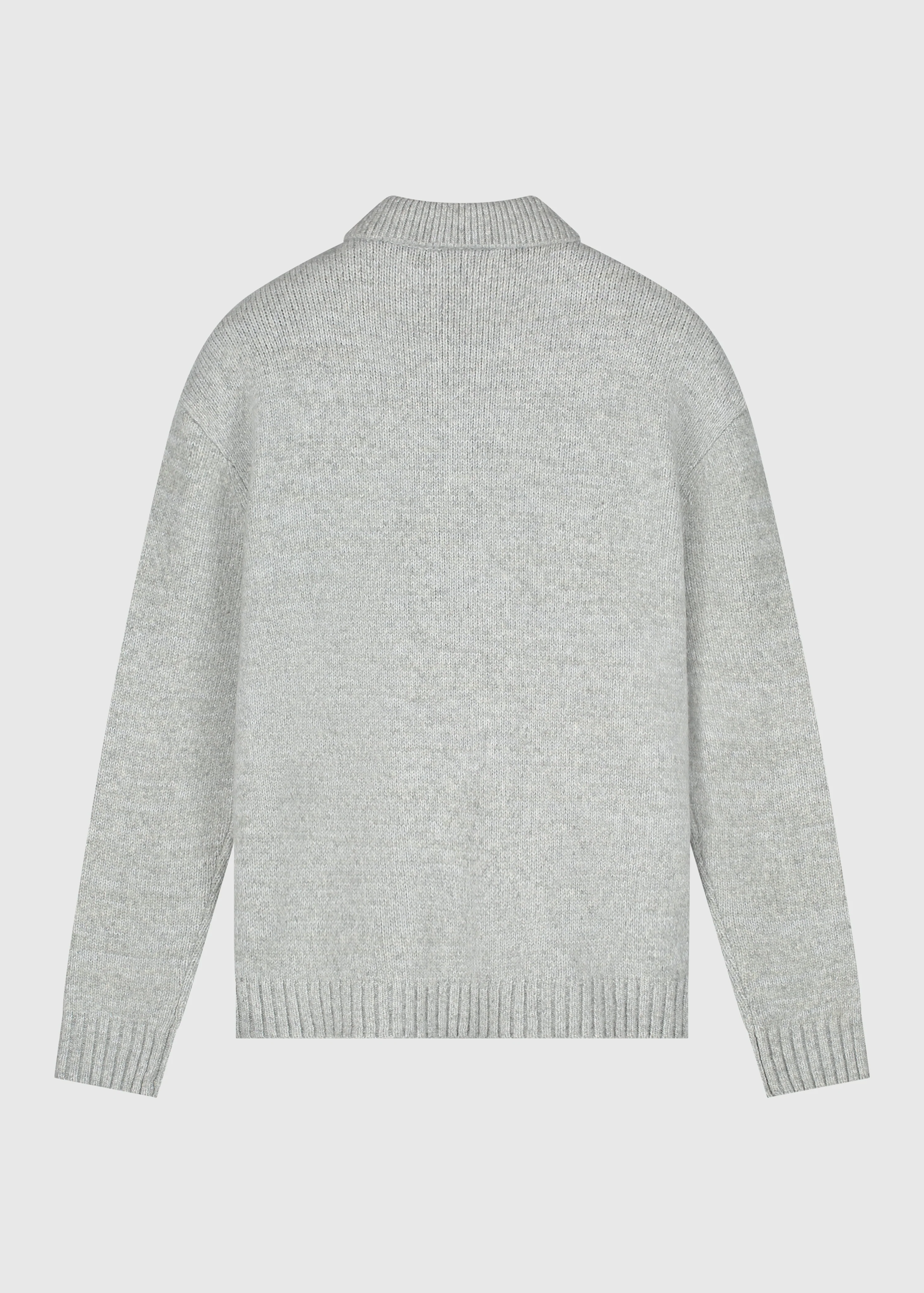 Heavy Knit Polo - Grey Melee - Image 4