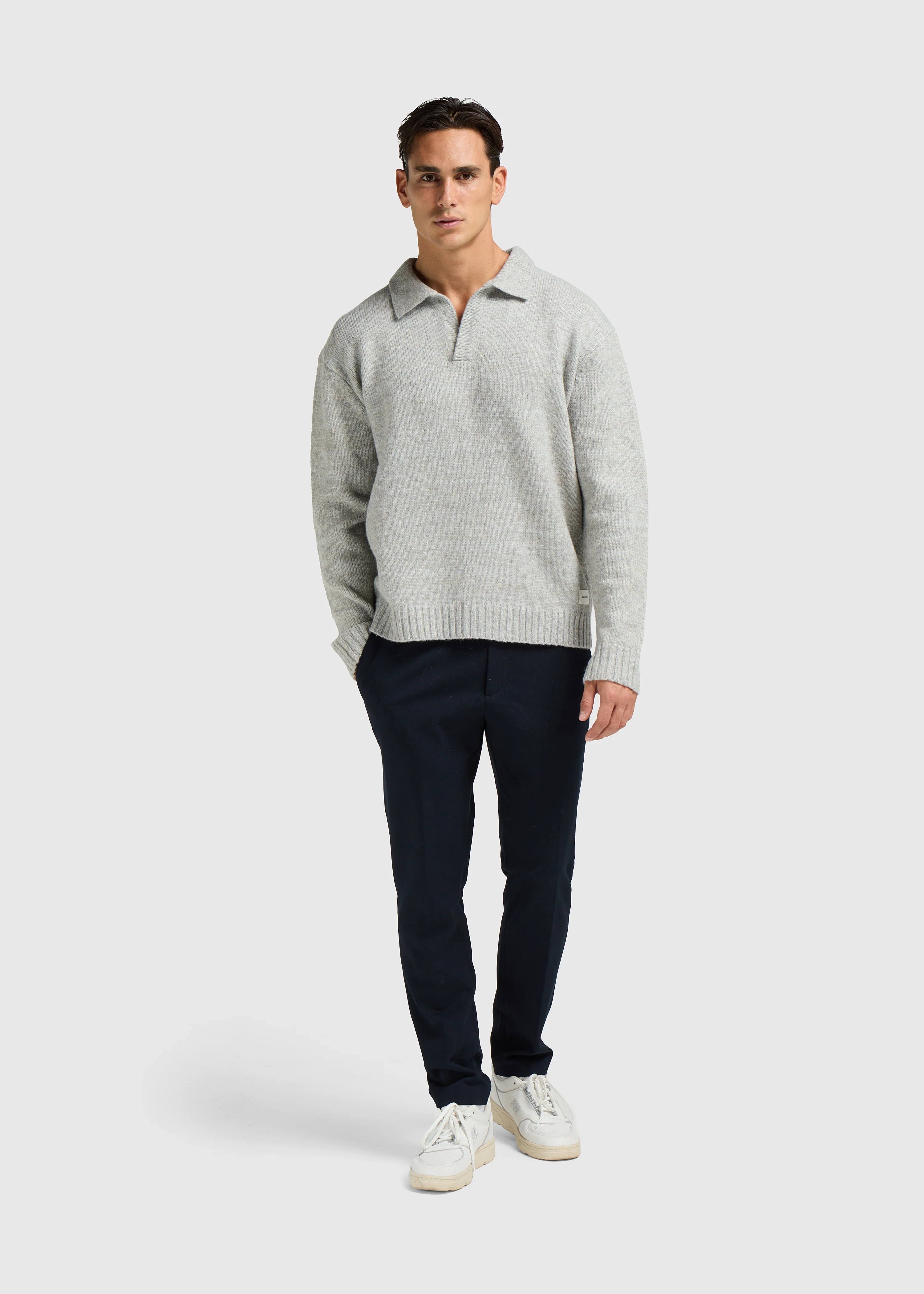 Heavy Knit Polo - Grey Melee - Image 5
