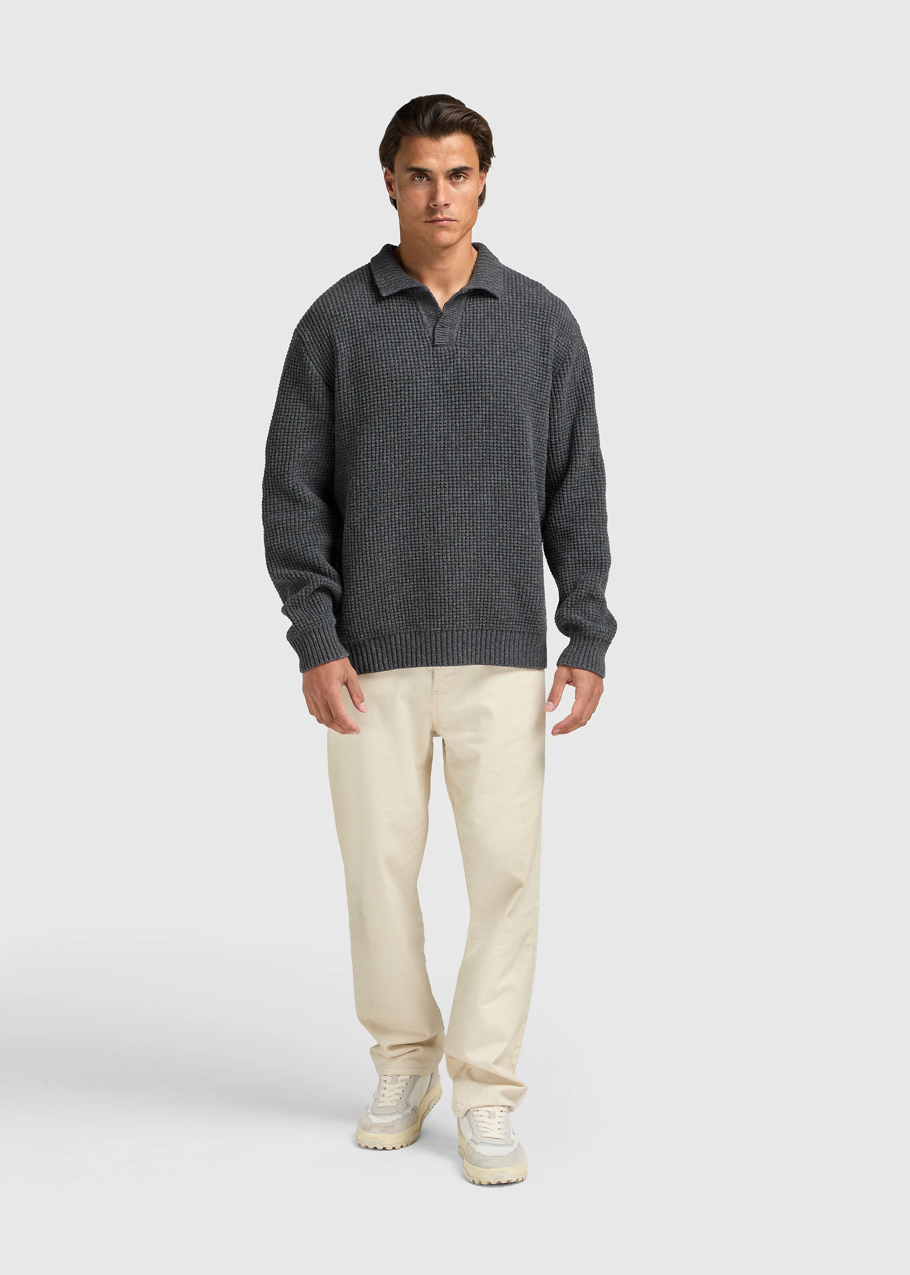 Riva Waffle Polo - Anthracite - Image 3