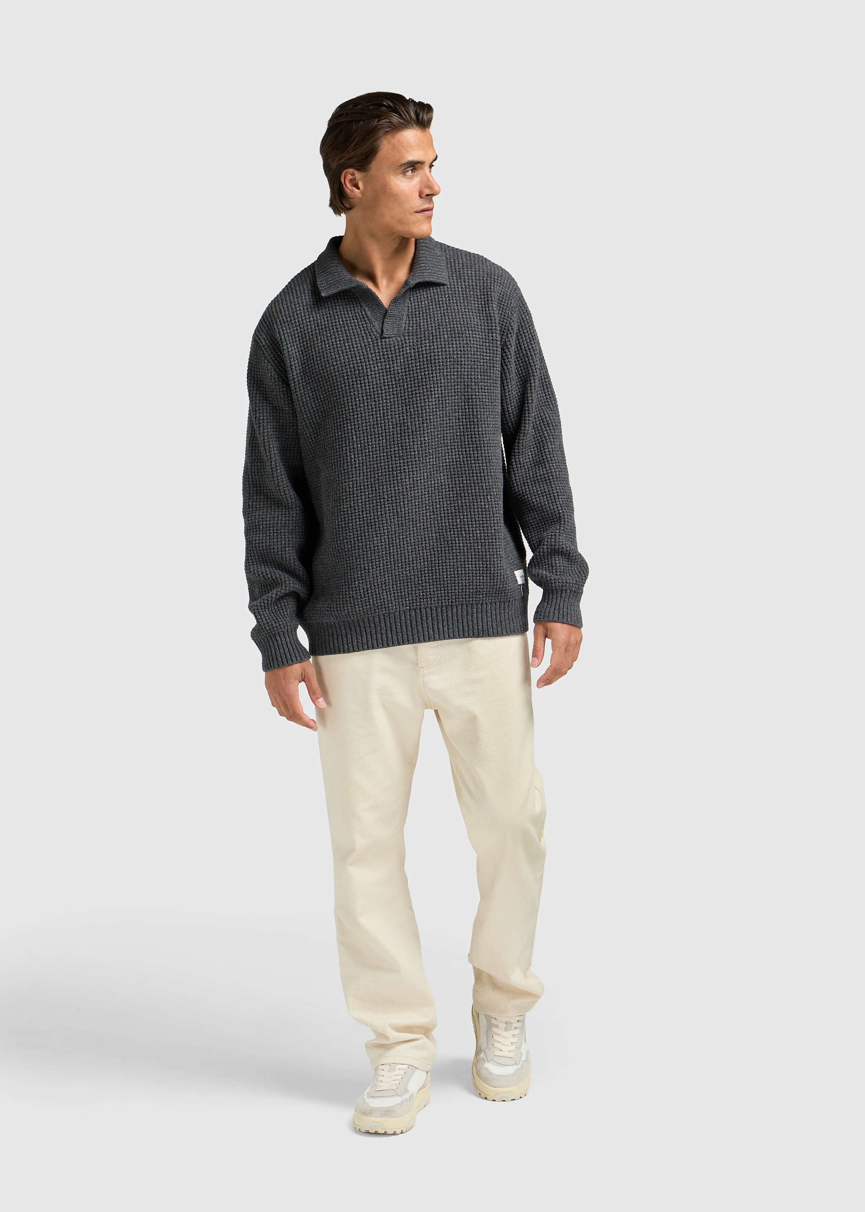 Riva Waffle Polo - Anthracite - Image 4