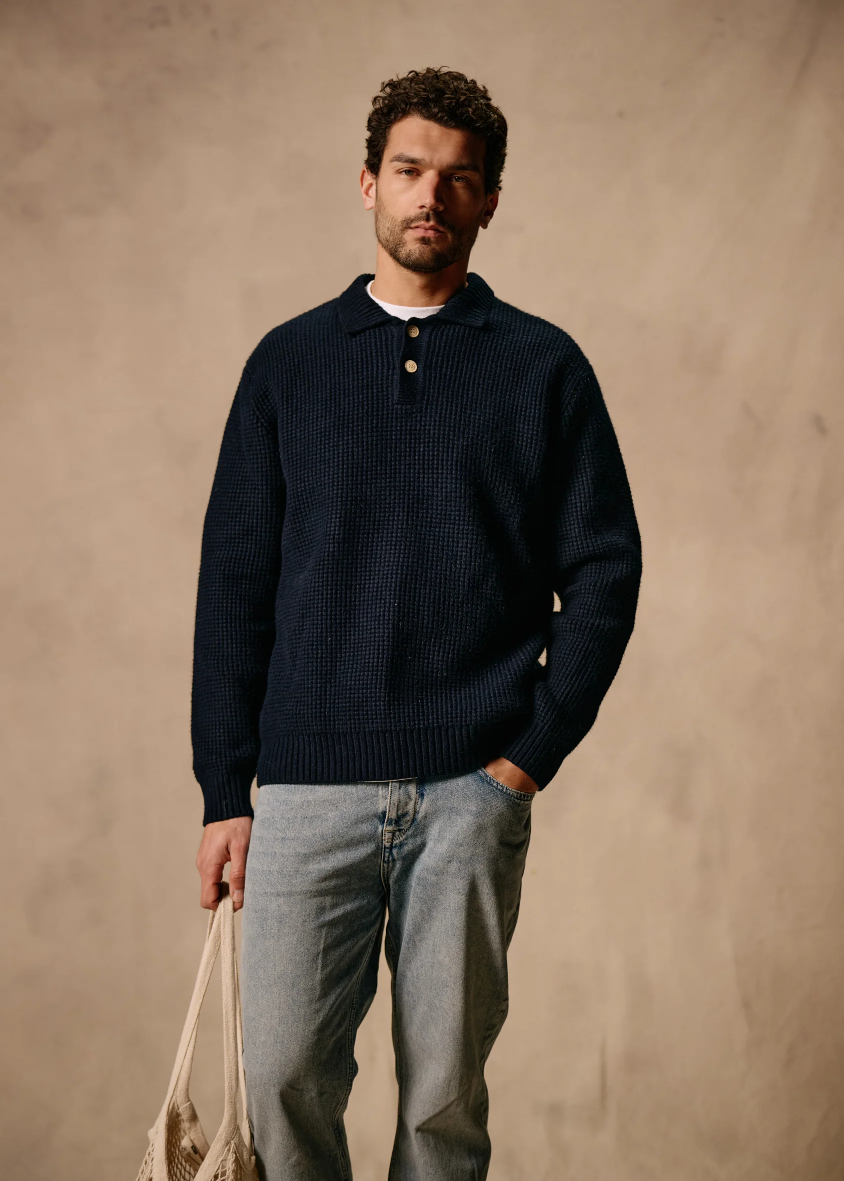 Structure Polo - Navy Blue - Image 3