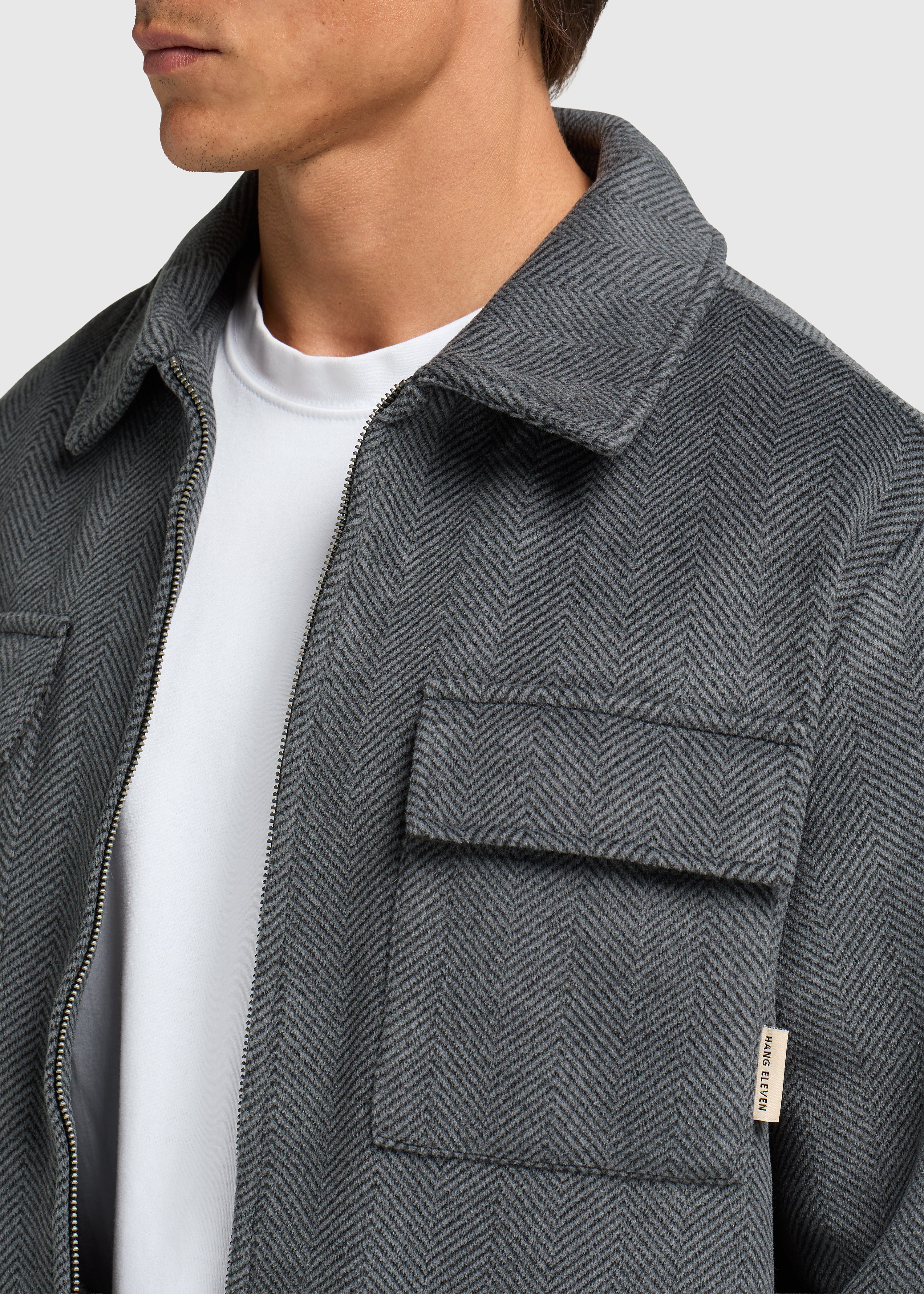 Herringbone Zip Jacket - Antra Melange - Image 3