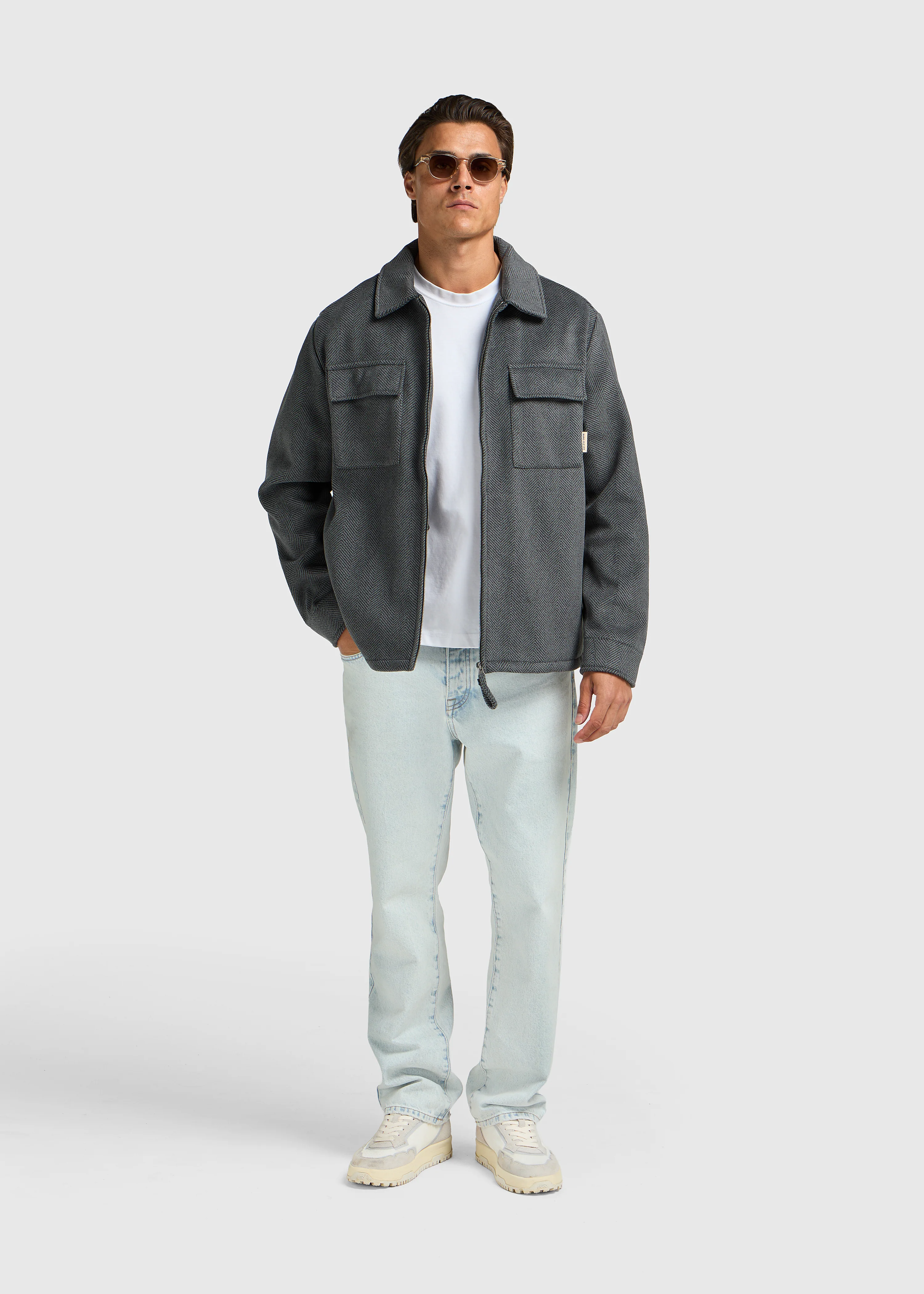 Herringbone Zip Jacket - Antra Melange - Image 4