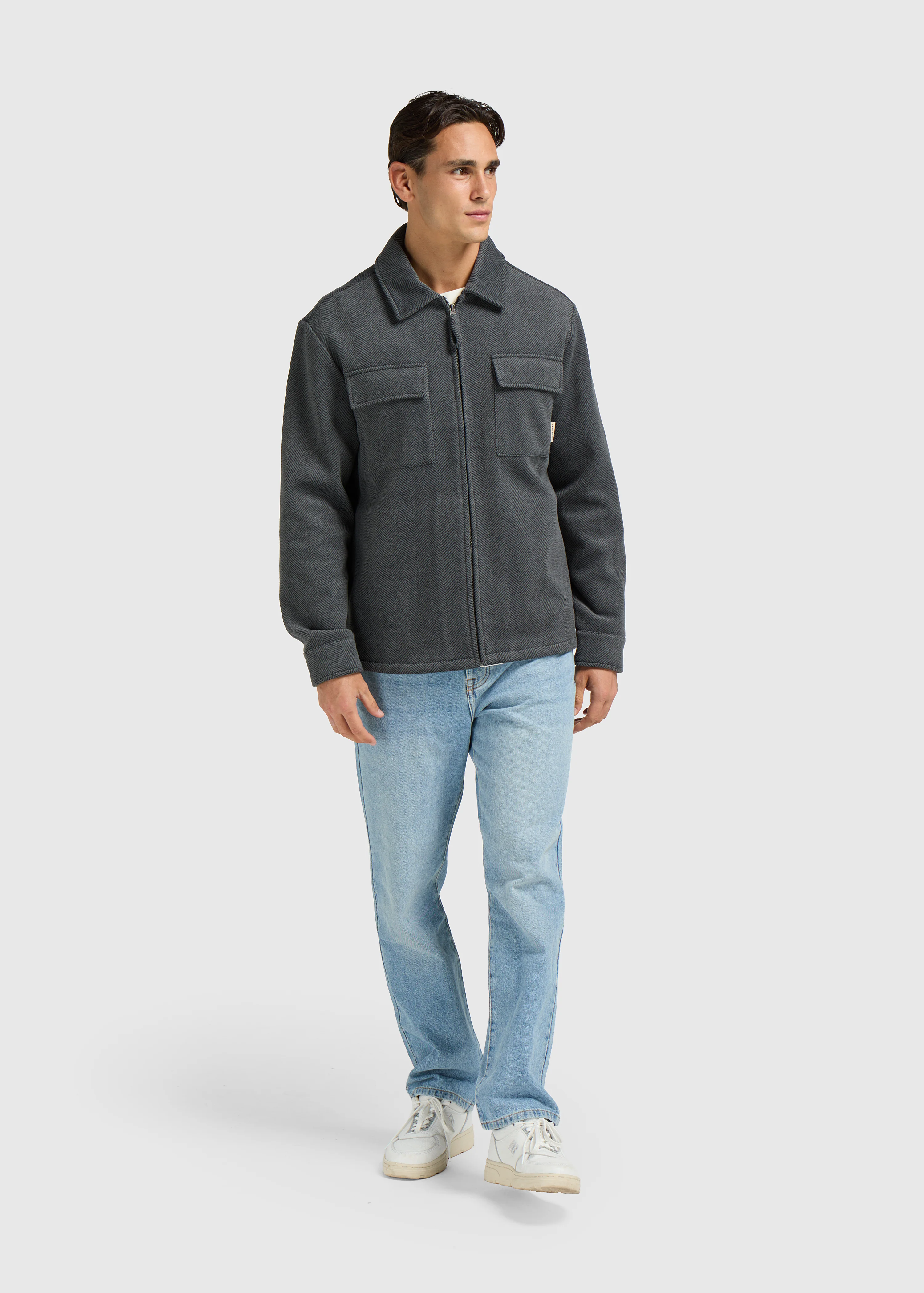 Herringbone Zip Jacket - Antra Melange - Image 7