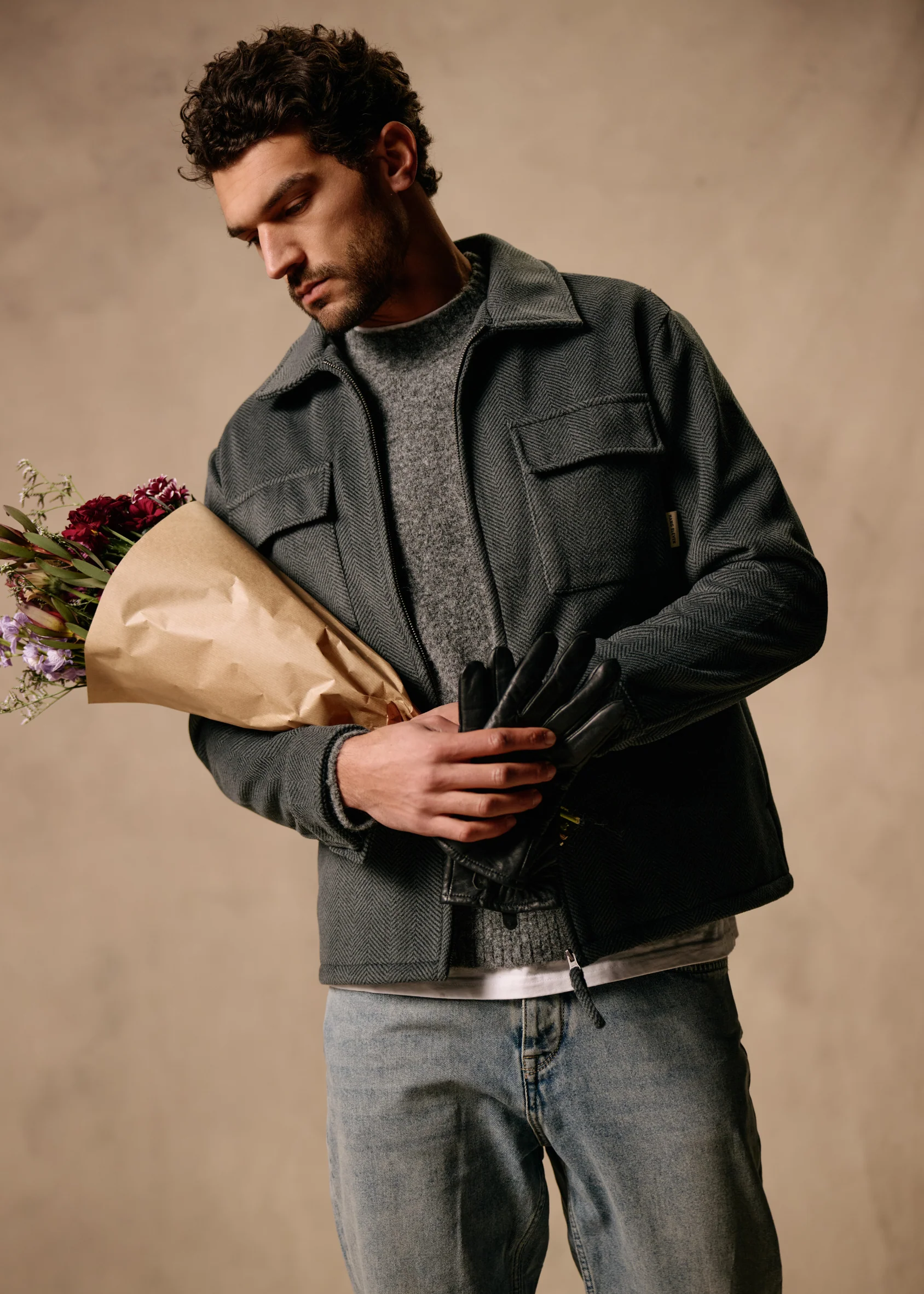 Herringbone Zip Jacket - Antra Melange - Image 8