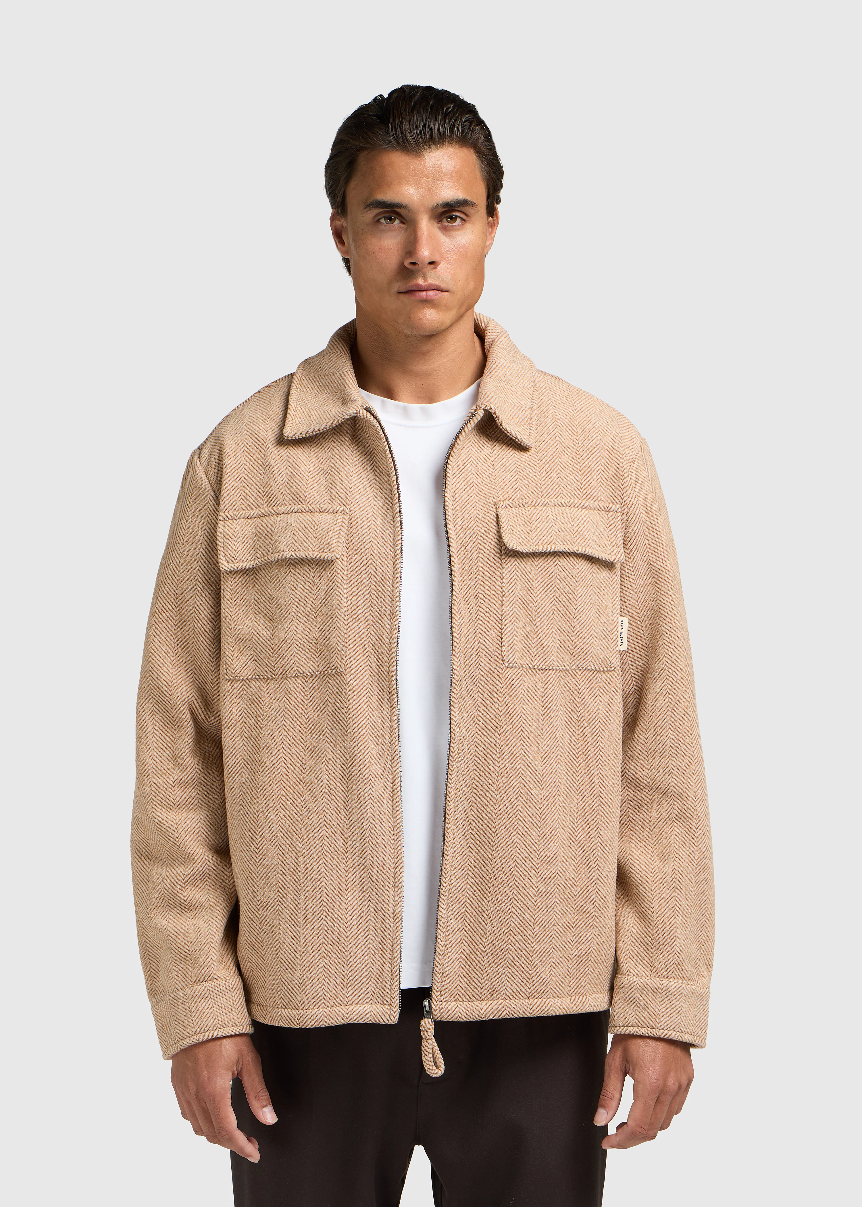 Herringbone Zip Jacket - Desert - Image 4