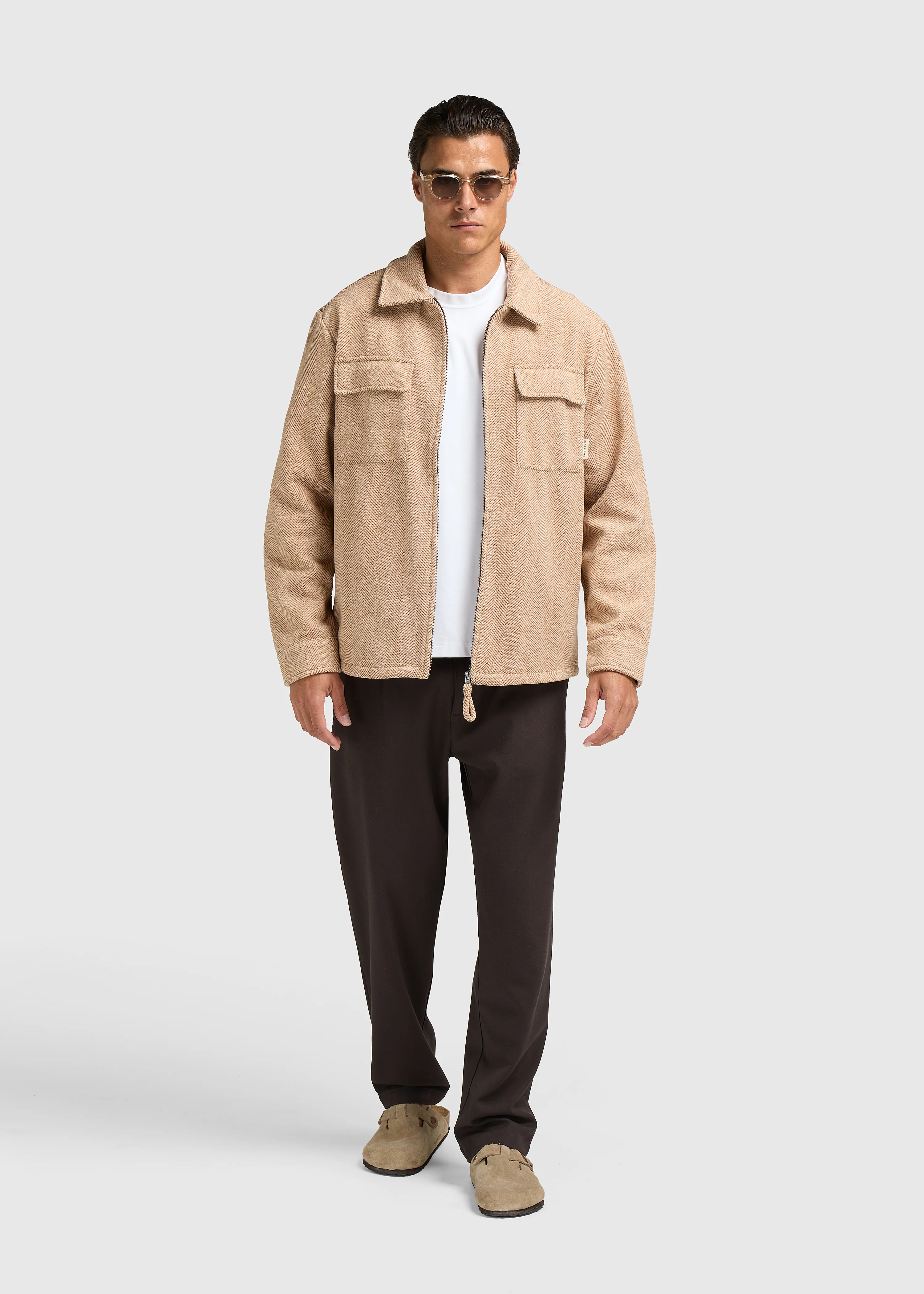Herringbone Zip Jacket - Desert - Image 5