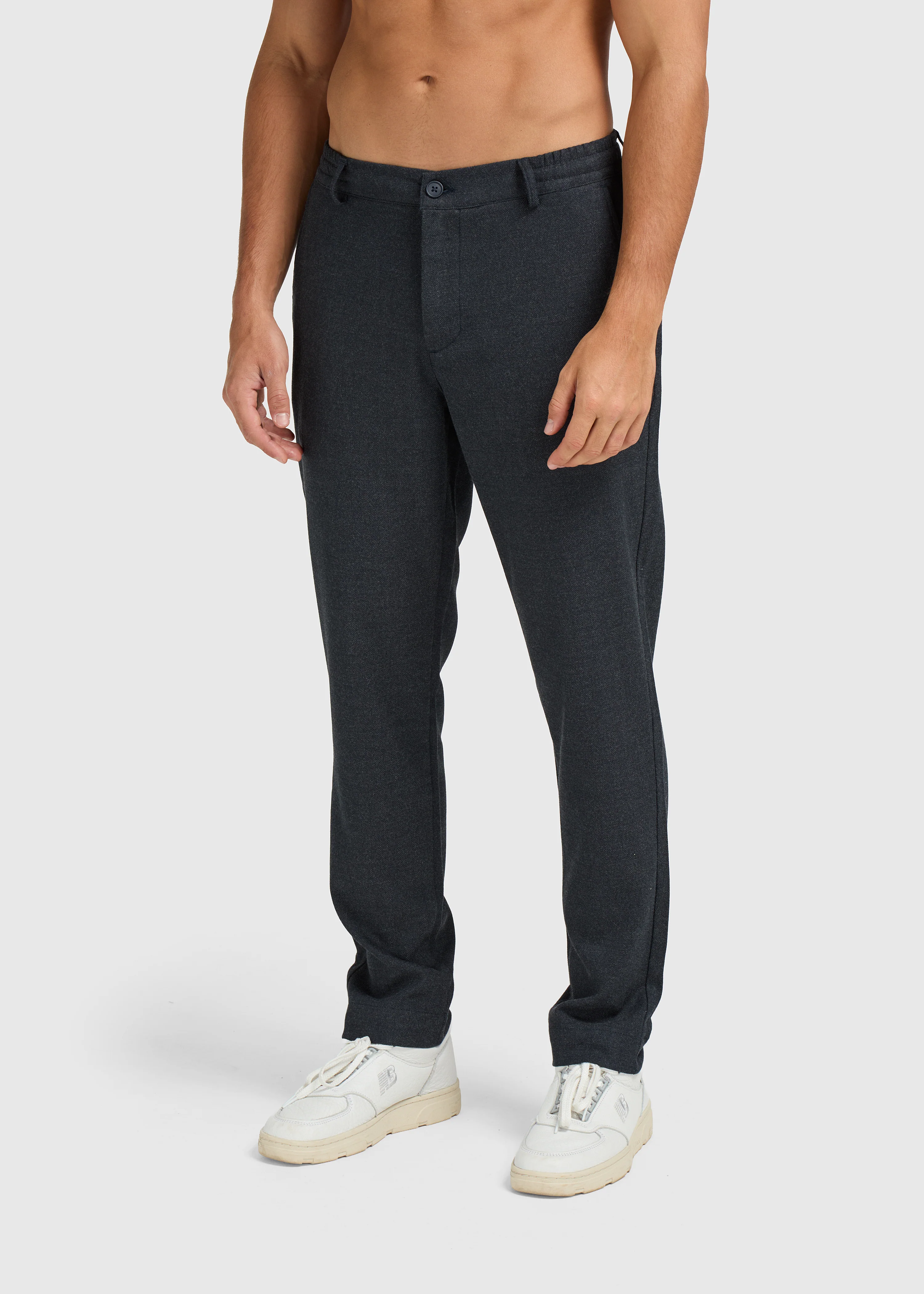 The Herringbone Trouser - Navy Blue - Image 5