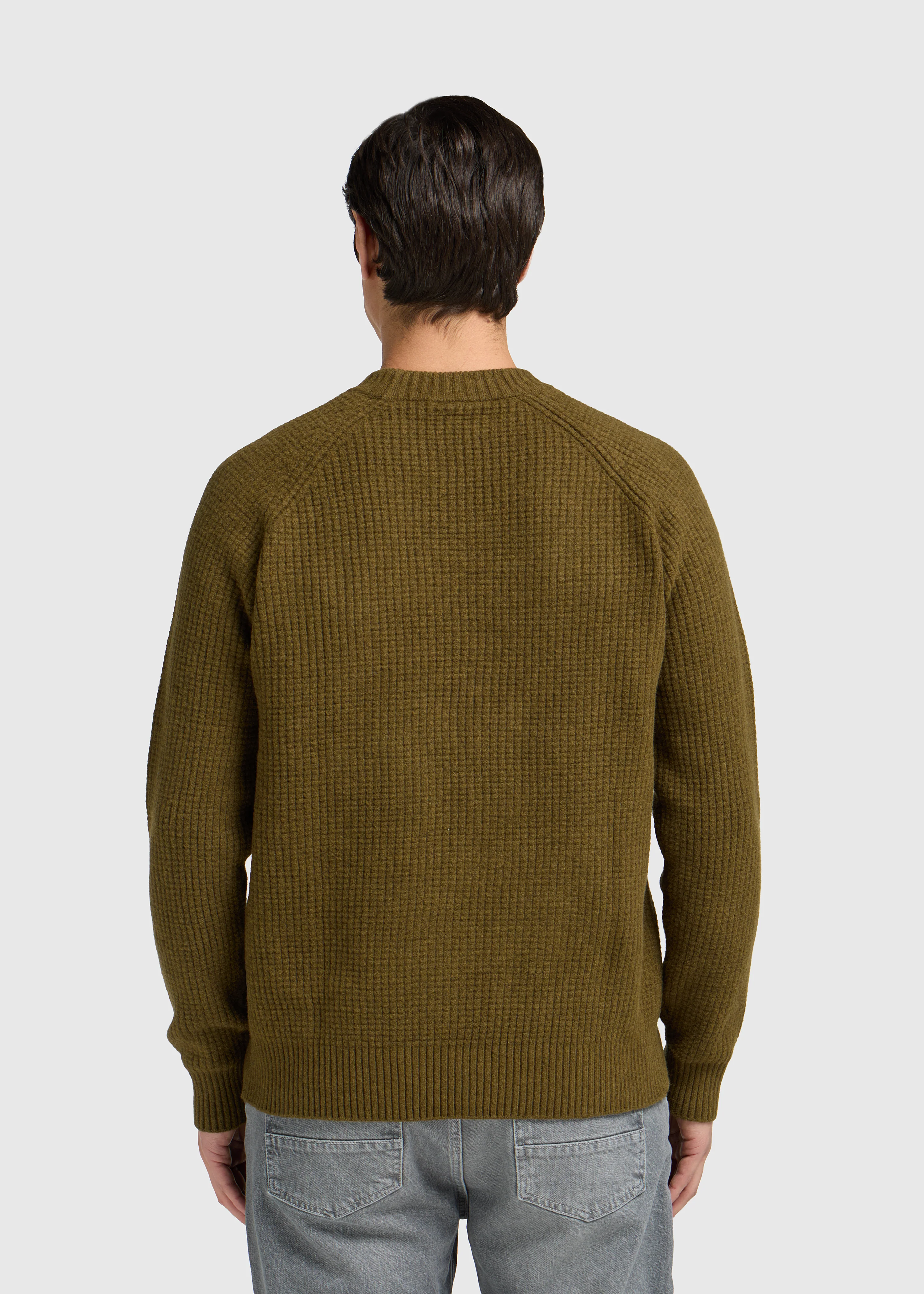 Soft Waffle Crewneck - Dark Green - Image 2