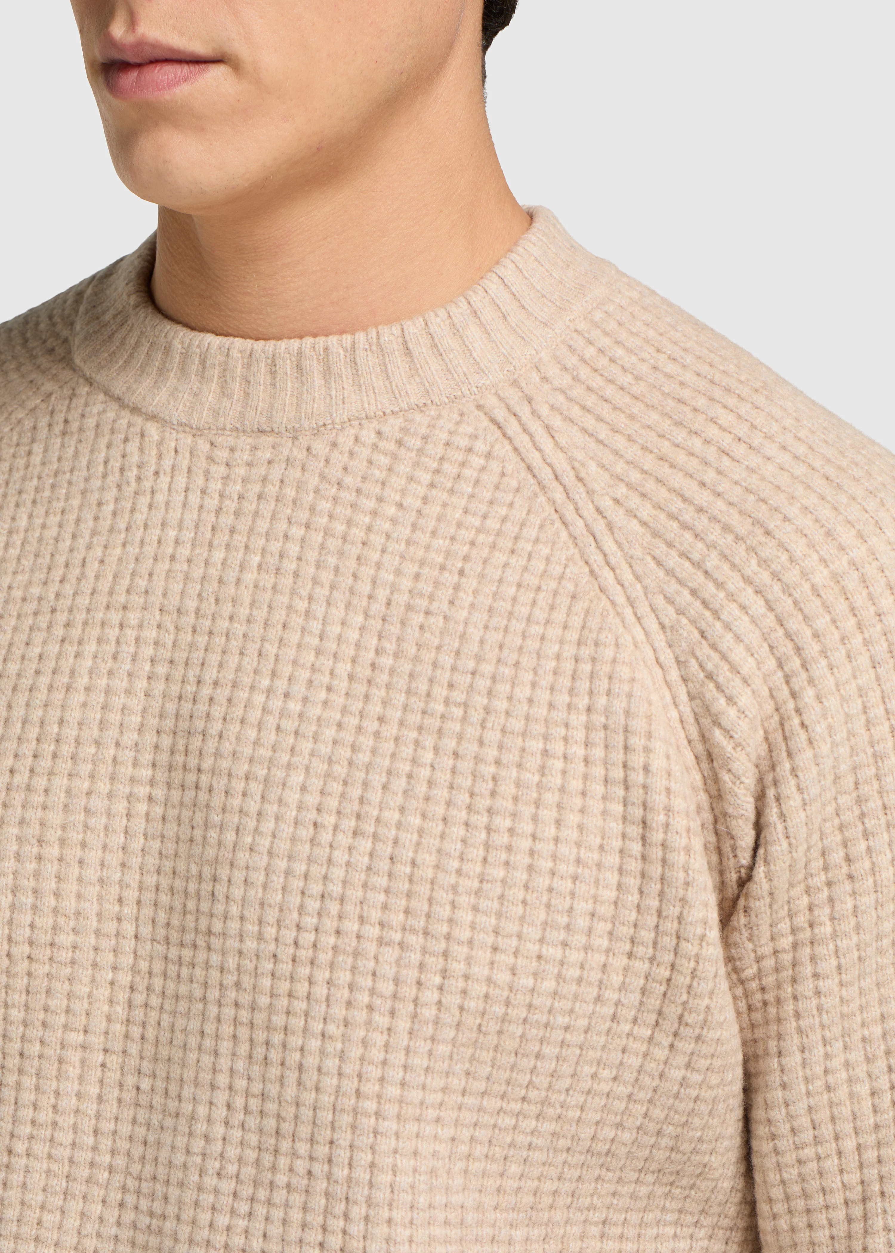 Soft Waffle Crewneck - Dark Sand - Image 3
