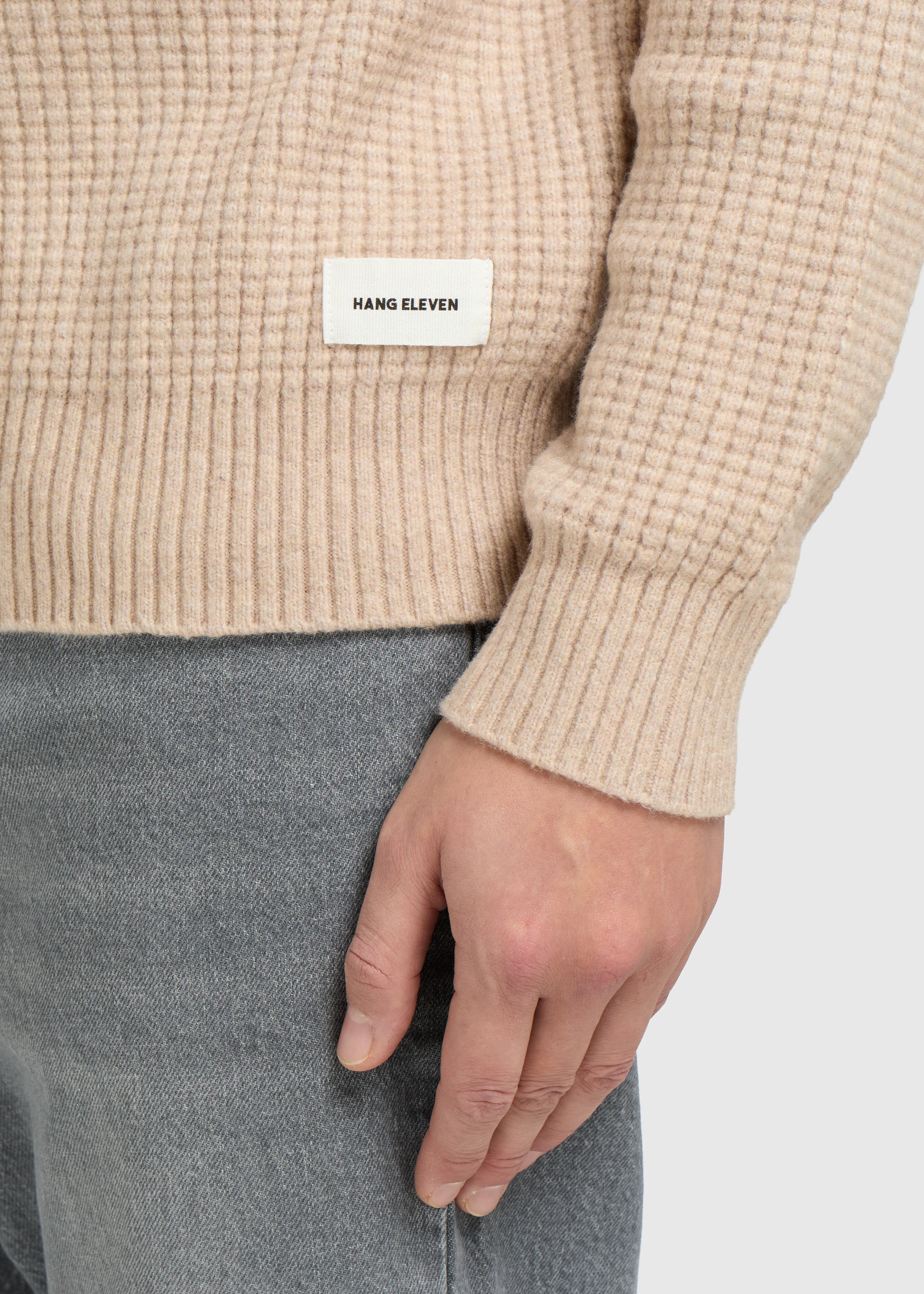 Soft Waffle Crewneck - Dark Sand - Image 4