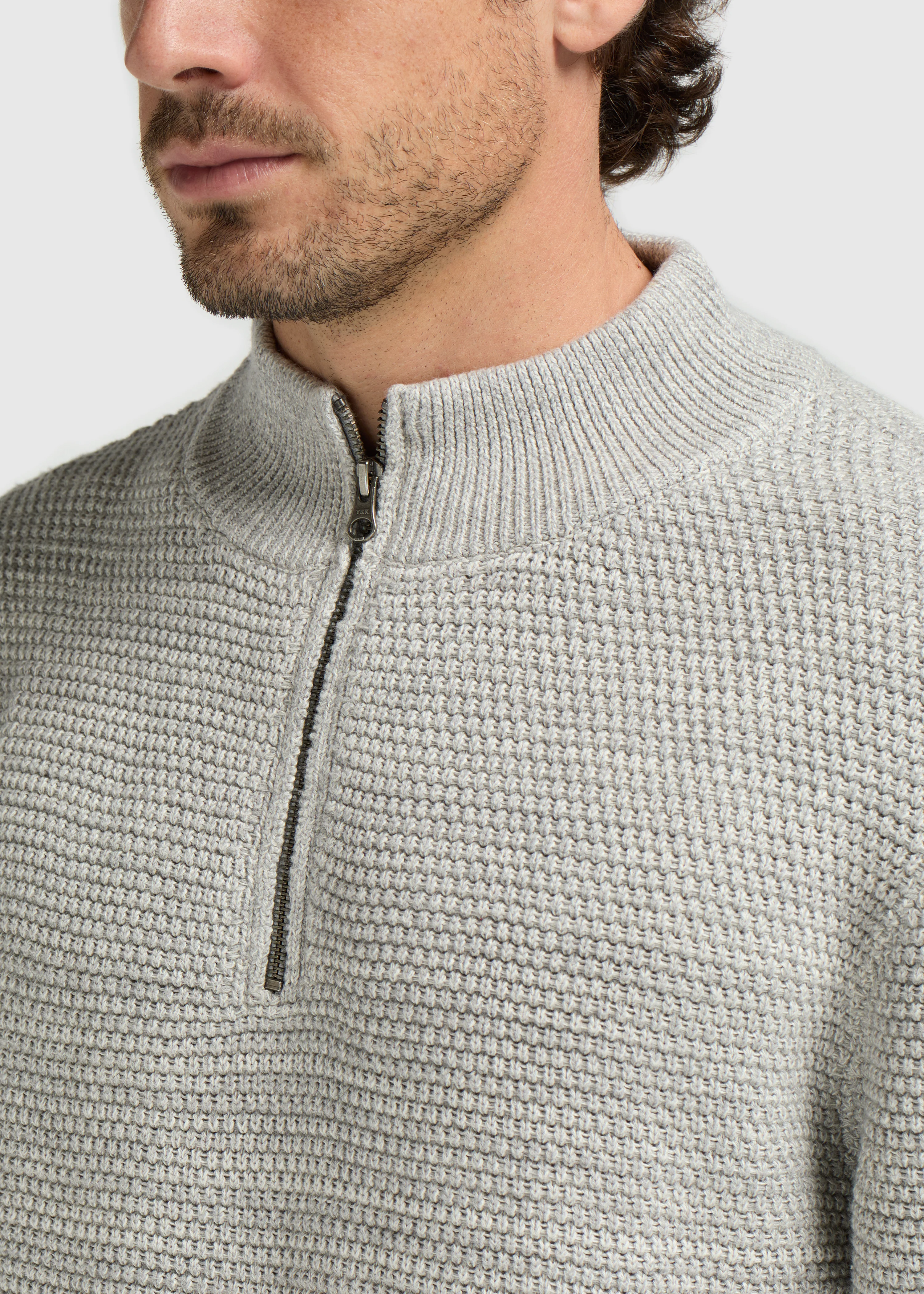 Structure Half Zip Knit - Grey Melee - Image 4