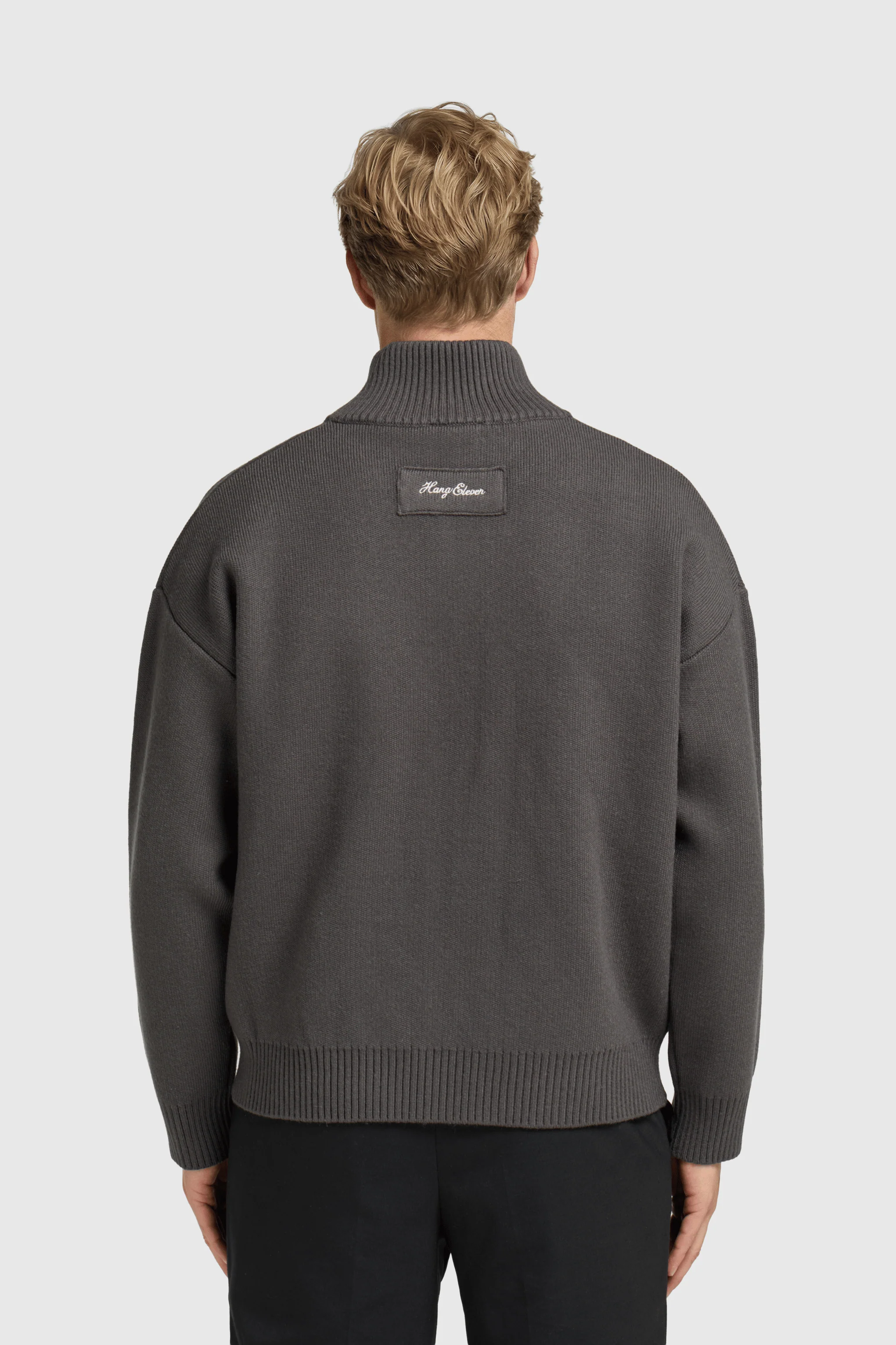 Knitted Full Zip Vest - Anthracite - Image 4