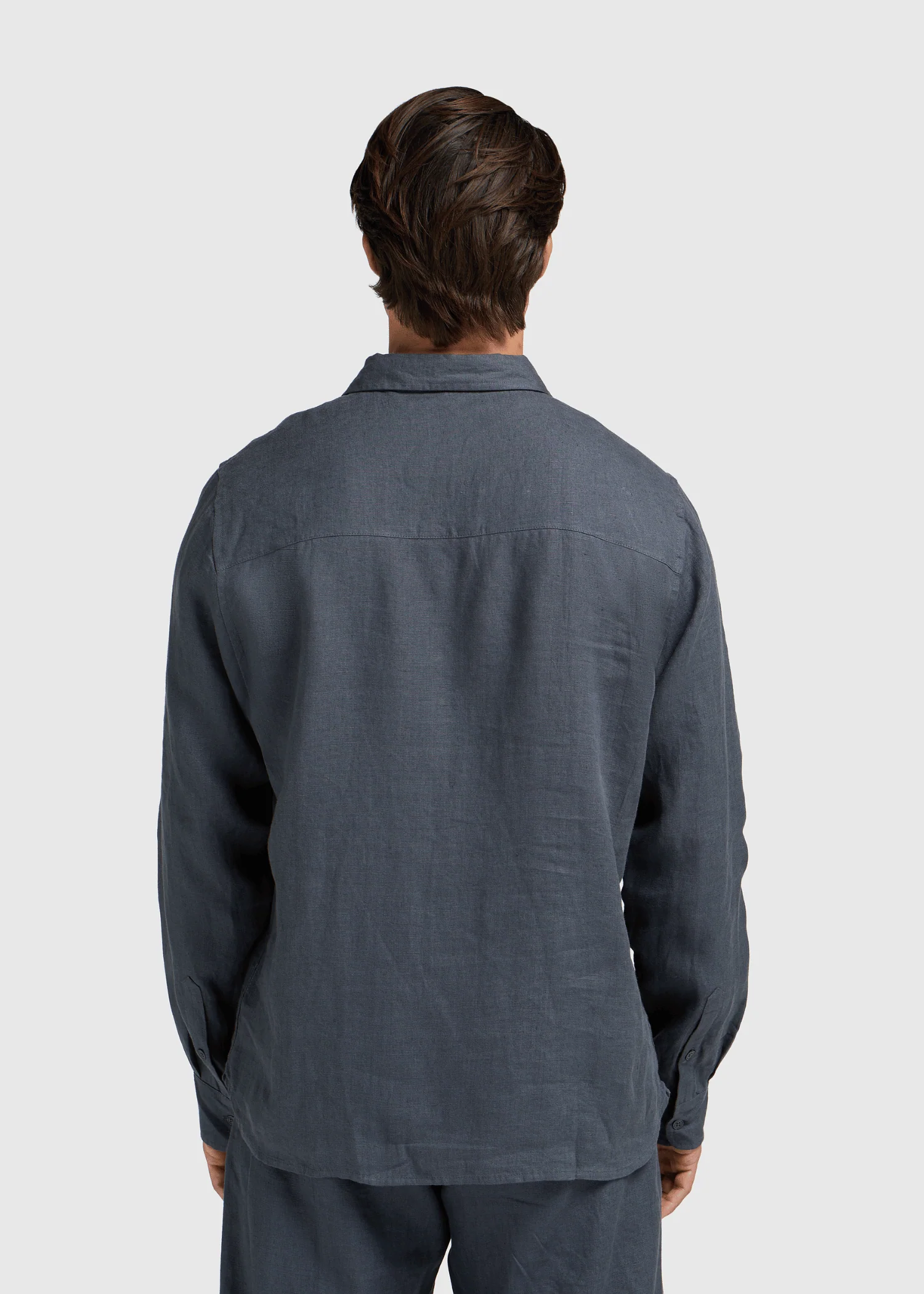 Linen Shirt - Navy Blue - Image 3