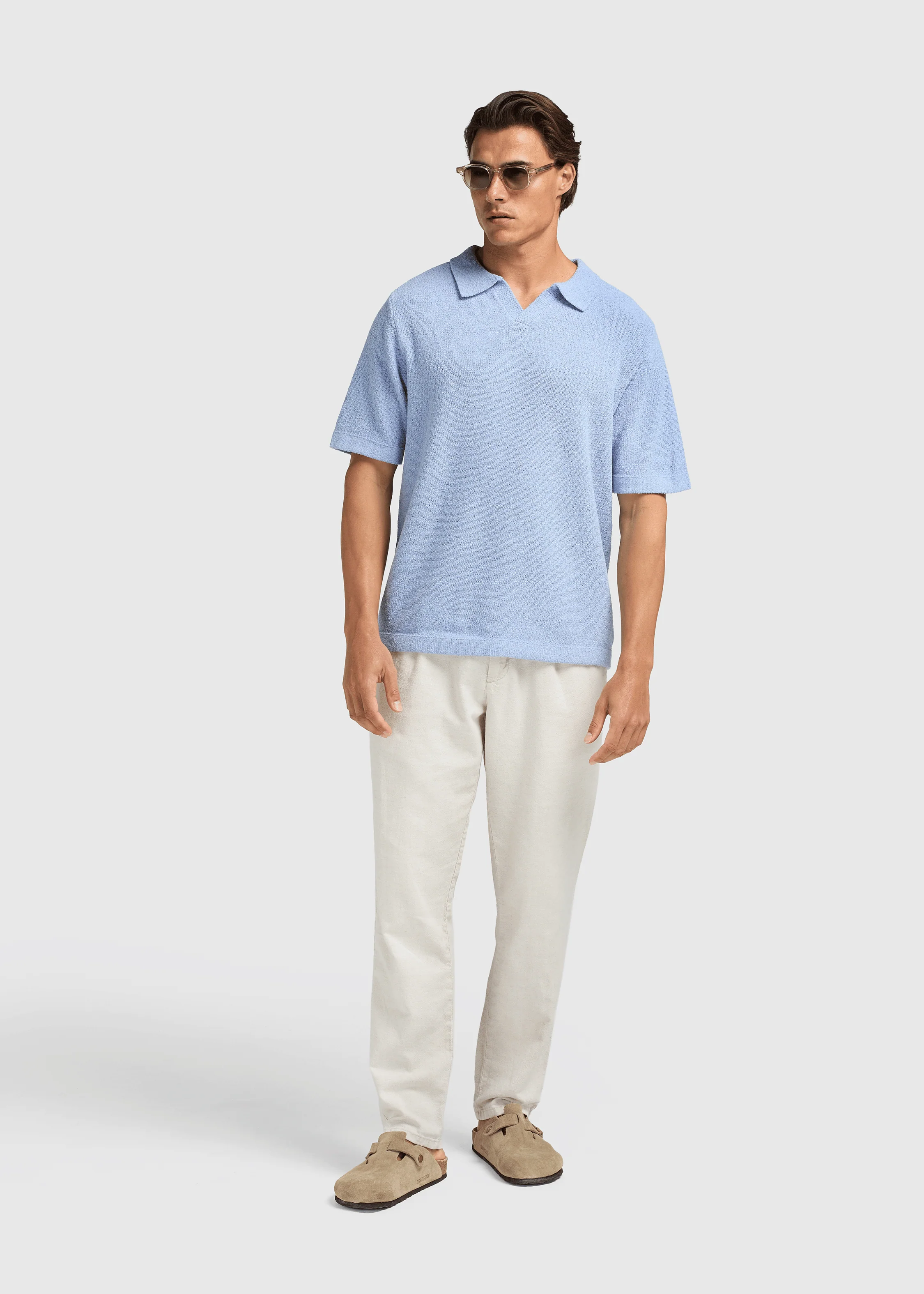 Loop Knit Polo - Light Blue - Image 5