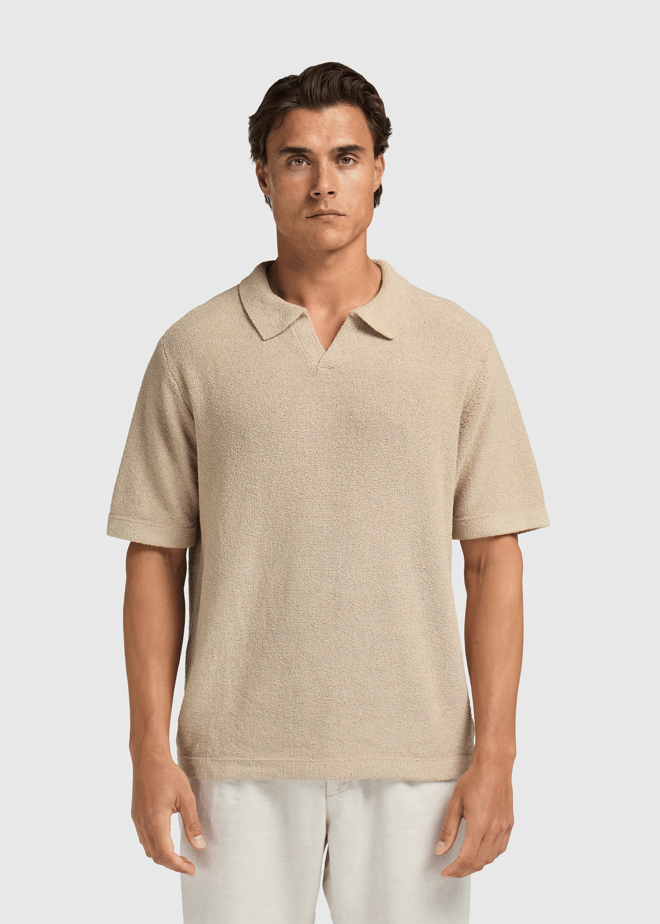 Loop Knit Polo - Sand